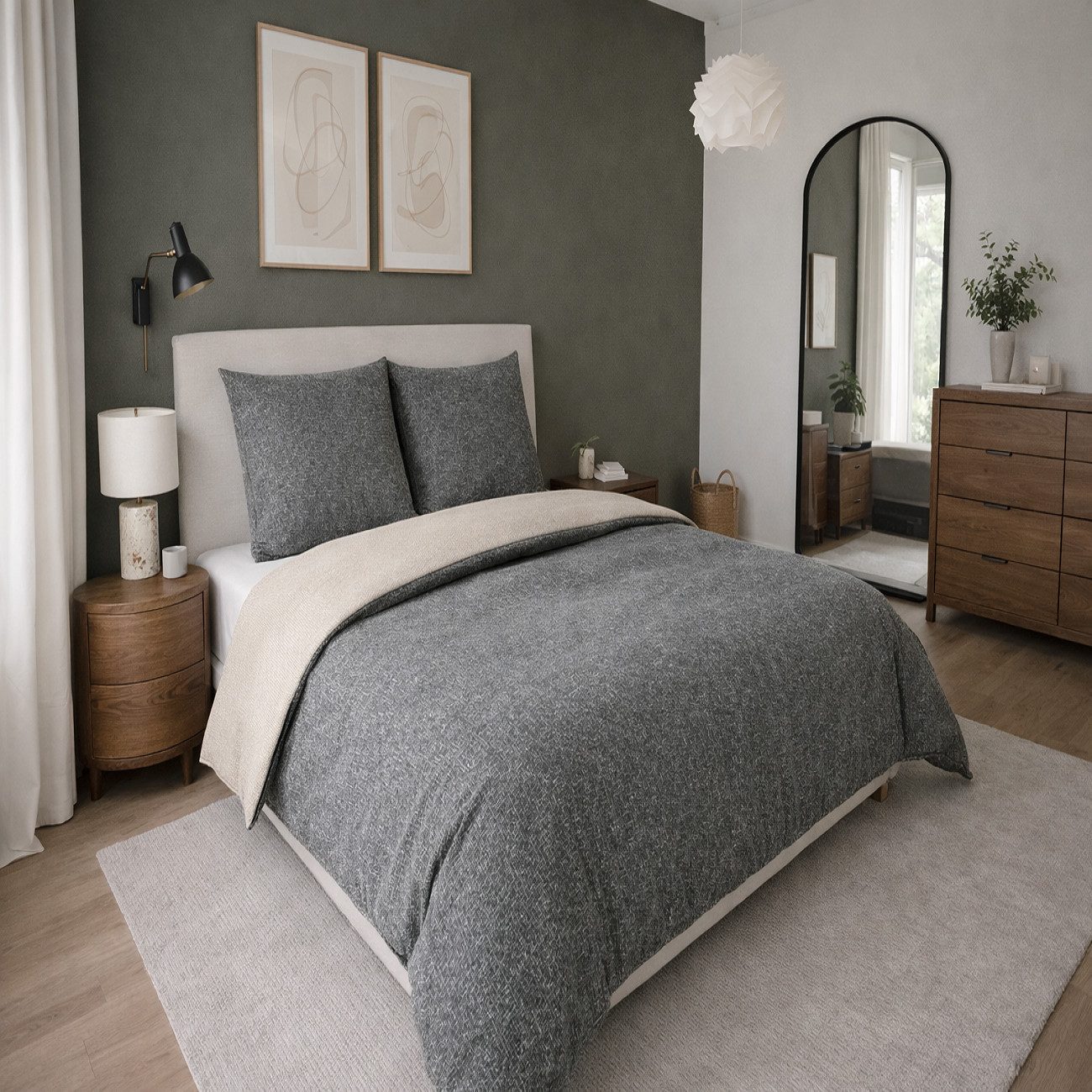 Leonado Vicenti Bettwäsche Renforce Bettwäsche Set 135x200 cm, Renforcé, 4 teilig, moderne Bettwäsche aus Baumwolle, Bettwäsche mit Melange-Design