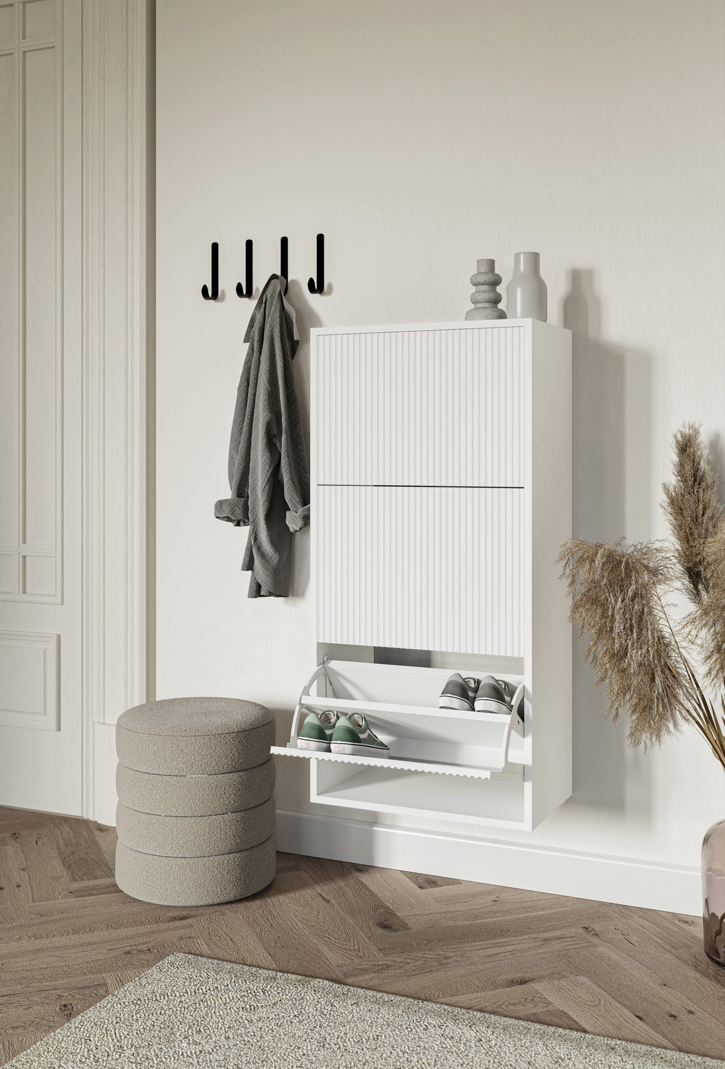 Selsey Hängeschuhschrank VELDIO Wand-Schuhkipper mit 3 Klappen, 50 cm breite