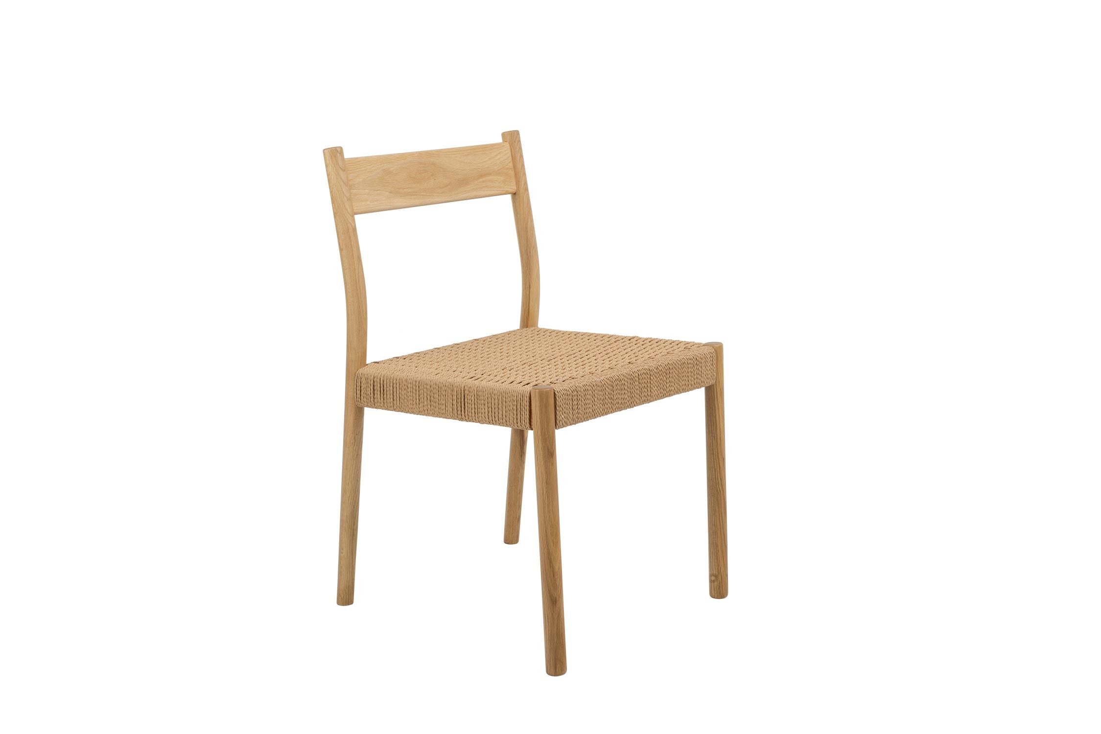 faee Esszimmerstuhl Minne, Gestell und Rücken aus Massivholz, Sitz aus Seilgeflecht