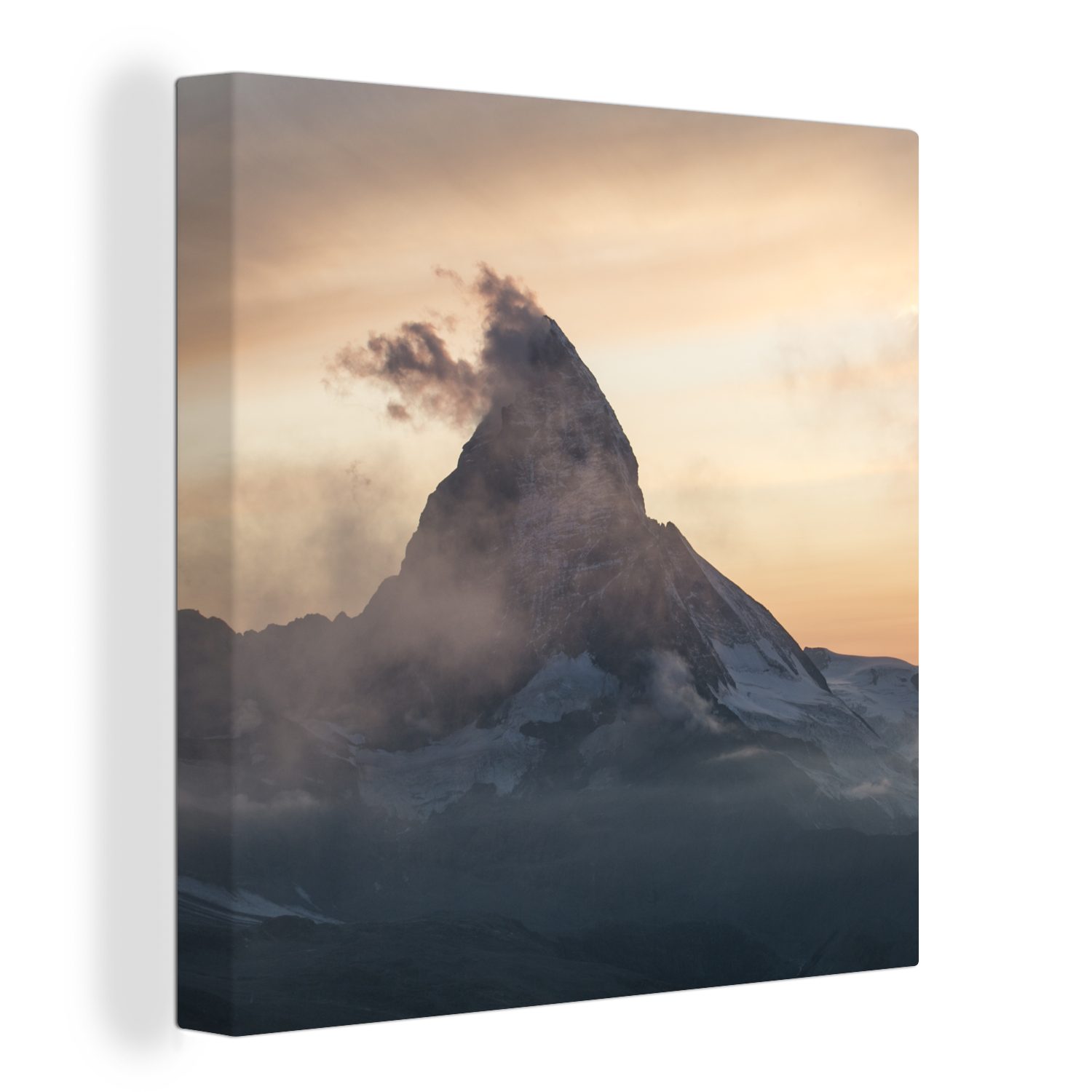 Jetzt heißer Versandhandel OneMillionCanvasses® Leinwandbild Nebliges Matterhorn bei Schlafzimmer Leinwand der für Zermatt St), Bilder Wohnzimmer in (1 Schweiz