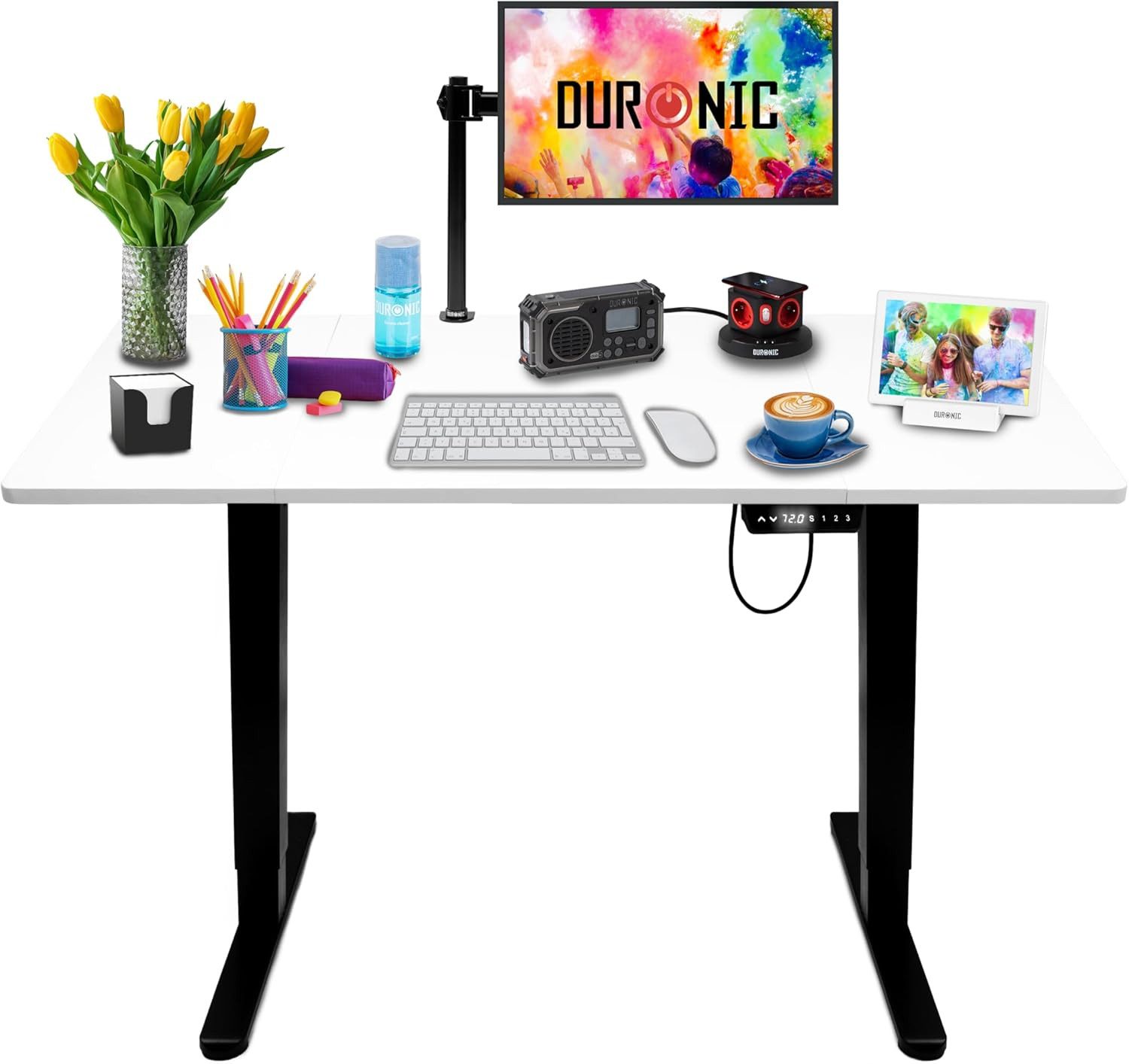 Duronic Schreibtisch, CD120 BW Höhenverstellbarer Schreibtisch, Computertisch für Gaming
