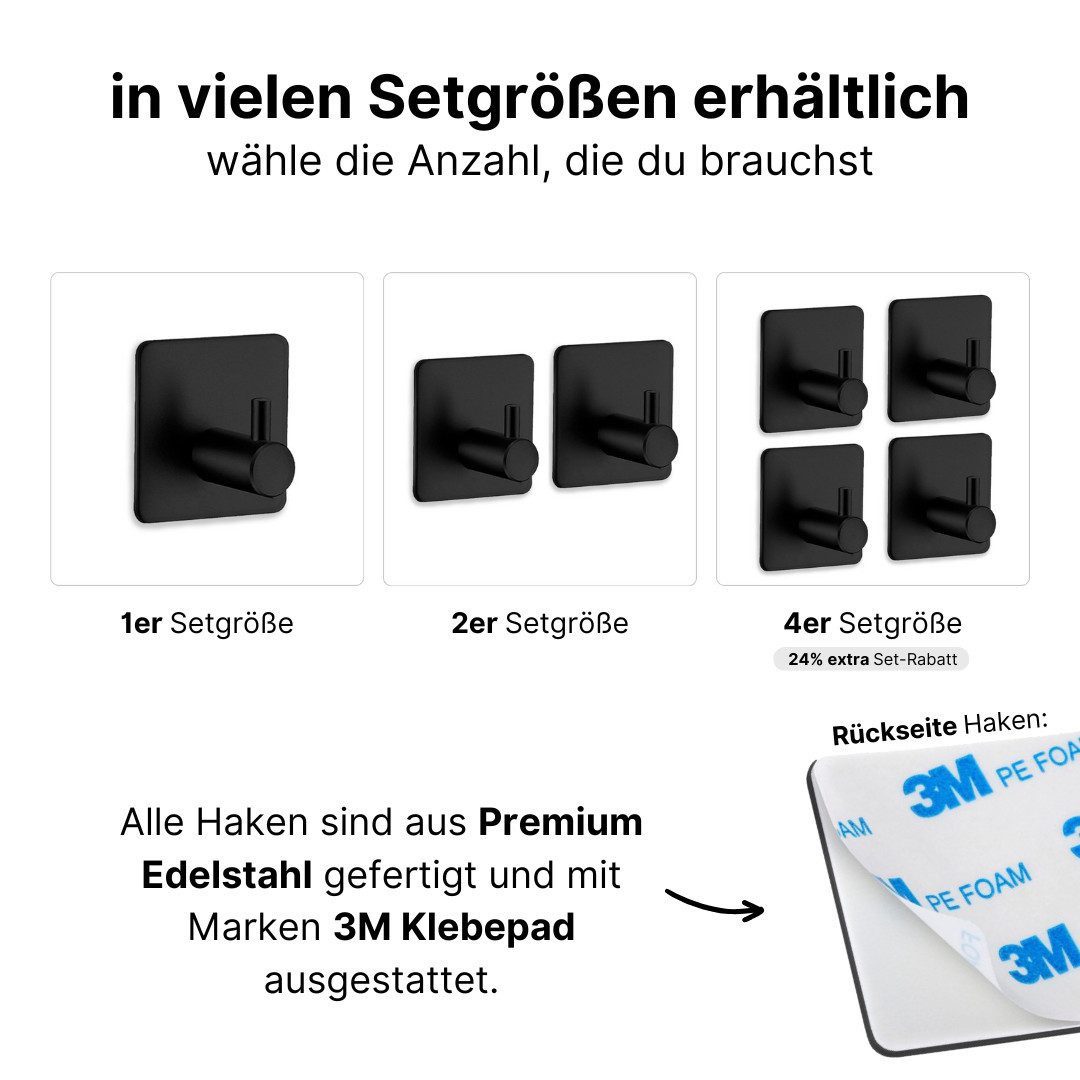 LIVINA HOME Handtuchhaken Haken selbstklebend Bad und Küche, Handtuchhalter, Badezimmer, Bad, Küche, Türen, Kleiderschrank, Wand, Dusche, (1-St), Kleiderhaken ohne Bohren