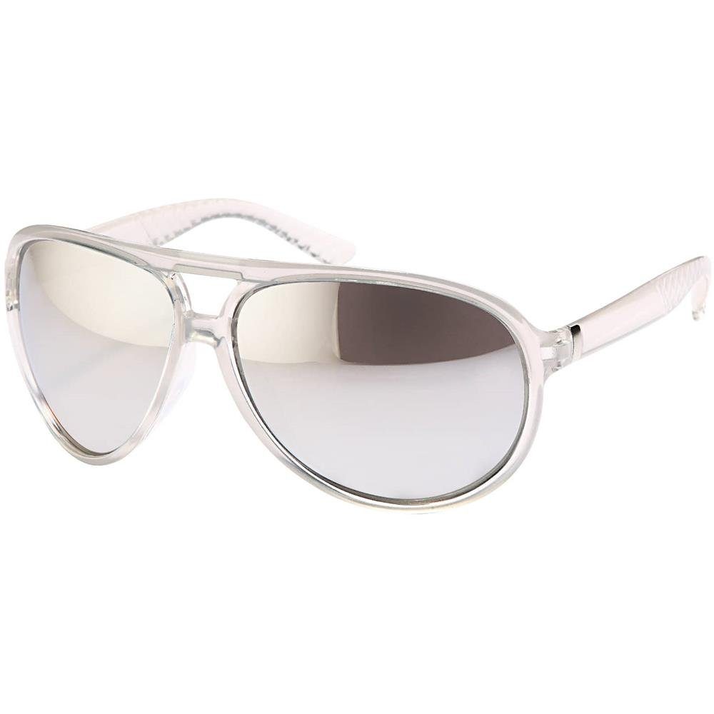 BEZLIT Eyewear Pilotenbrille Piloten Designer Damen Sonnenbrille Weiß (1-St) schwarzen mit Silber Linsen
