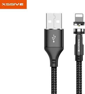 Xssive Charge & Sync Magnet Cable USB to IOS-TYP_C-MICRO Handy -Tablett magnetisches Ladekabel, USB Typ C-Micro, Lightning, Magnetischer Anschluss (100 cm), 2.4A Schnell-Ladekabel