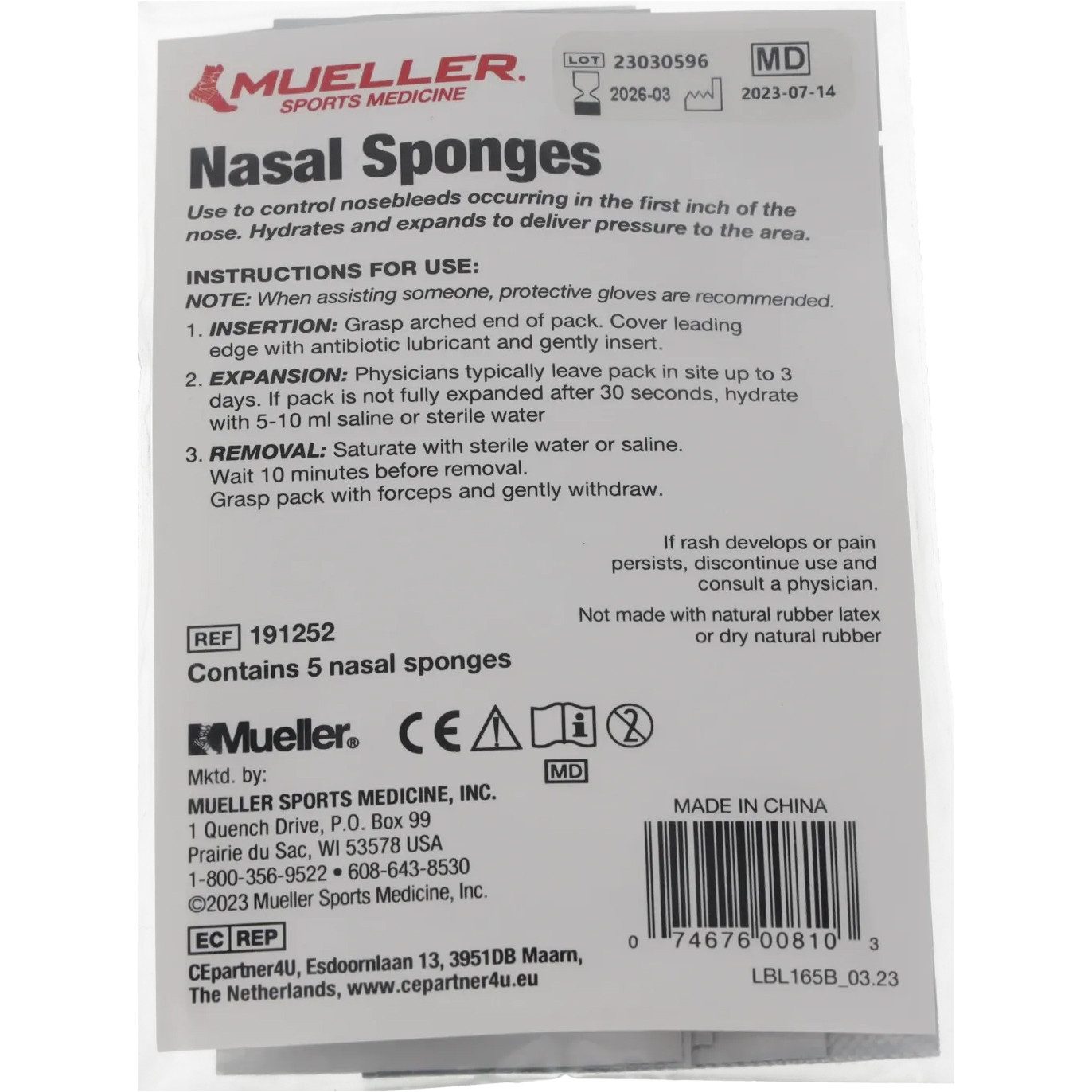 Mueller Sports Medicine Nasenpflaster Mueller sterile Nasenschwämme (5 St)