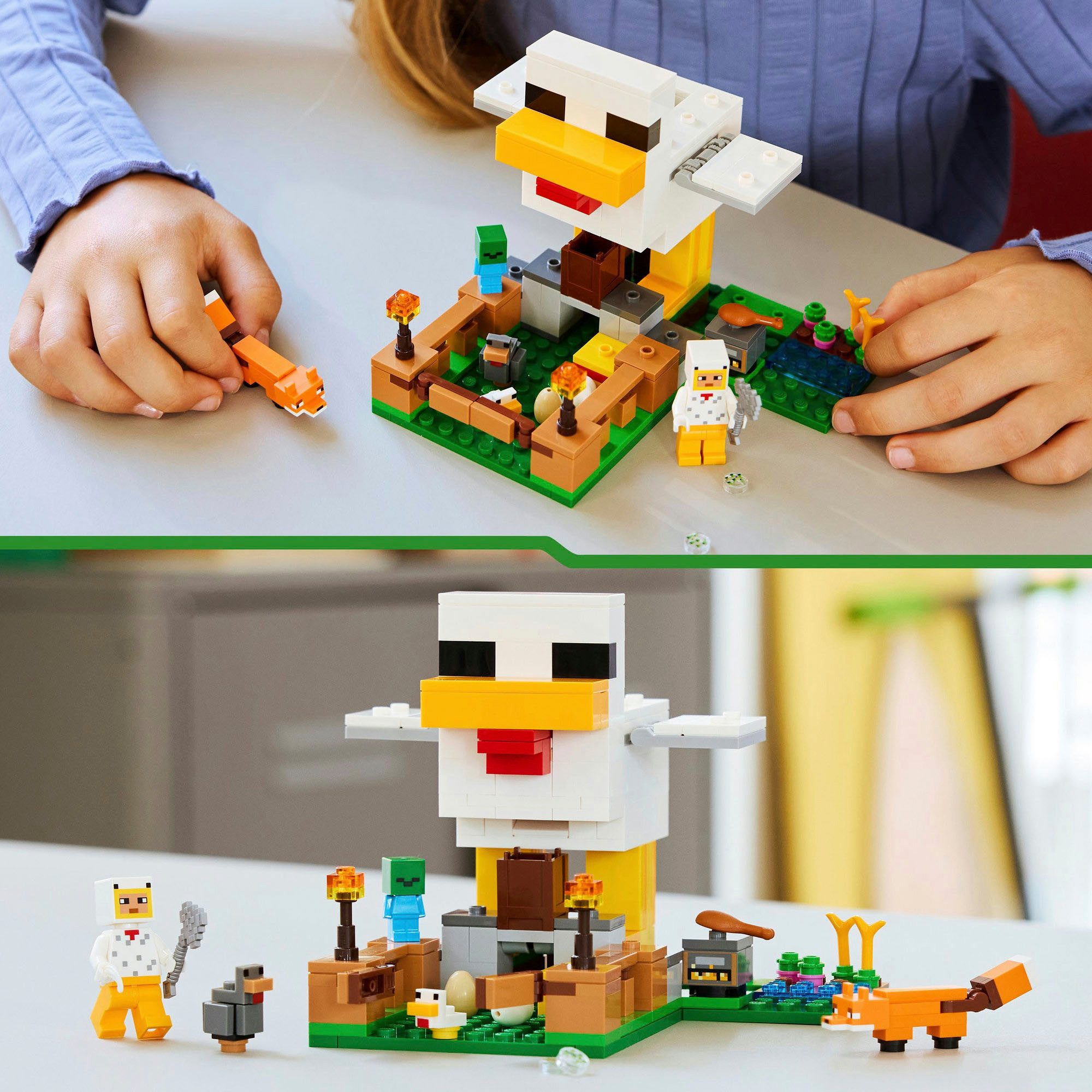 LEGO® Hühnerfarm (21585), LEGO Minecraft Konstruktionsspielsteine, (233 St), Made in Europe