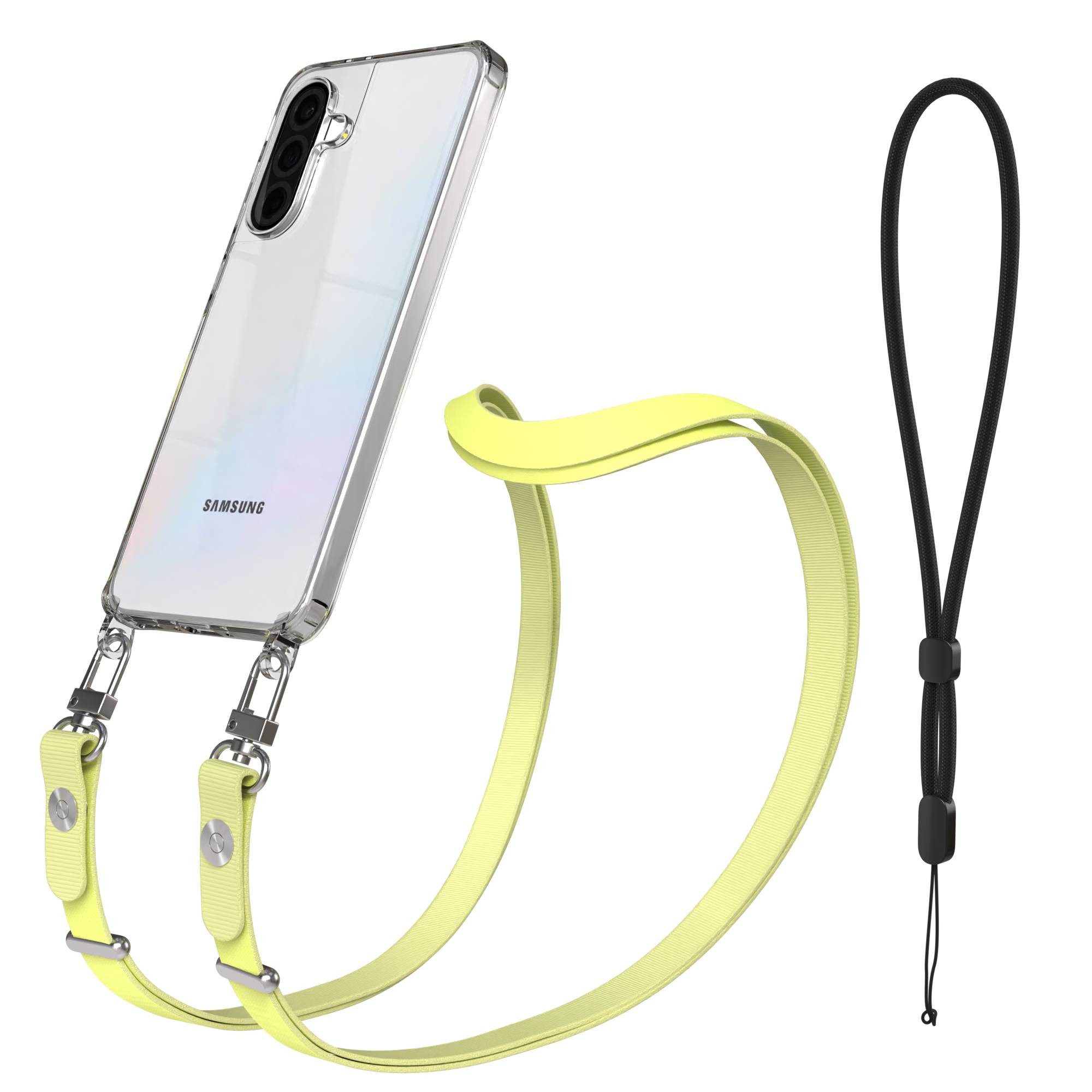 EAZY CASE Handykette für Samsung Galaxy A36 Handyhülle mit Handyband magnetisch, Handy Umhängeband in Gelb verstellbar mit Magnetband
