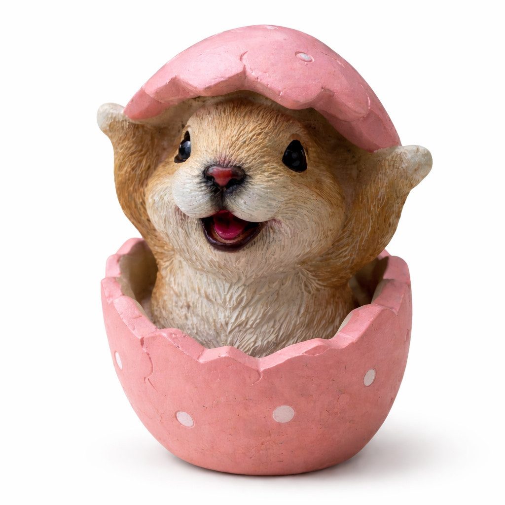 Figuren-Discounter Dekofigur Dekofigur Hase im Ei – Osterfigur aus Kunstharz 11 cm (1 St., Hase im Ei)