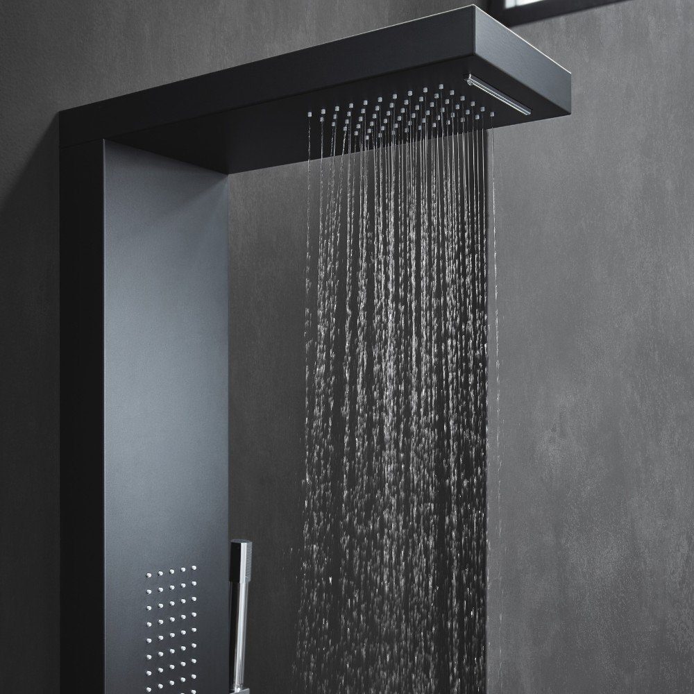 HOME DELUXE Duscharmatur Duschpaneel CASCATA Duschset, Regendusche, inkl. Armatur, Massagedüsen & Handbrause