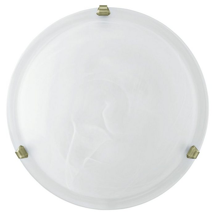 Licht-Erlebnisse Deckenleuchte SALOME ohne Leuchtmittel Deckenlampe Weiß E27 Ø 40 cm rund Glas Metall
