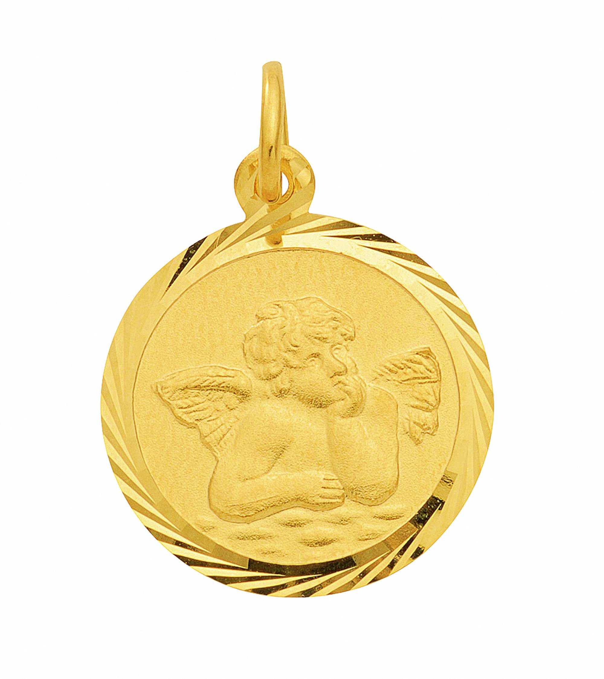 Gold Halskette 12 mm, mit Amor Kette 585 Schmuckset - Ø Adelia´s Anhänger Anhänger mit Set