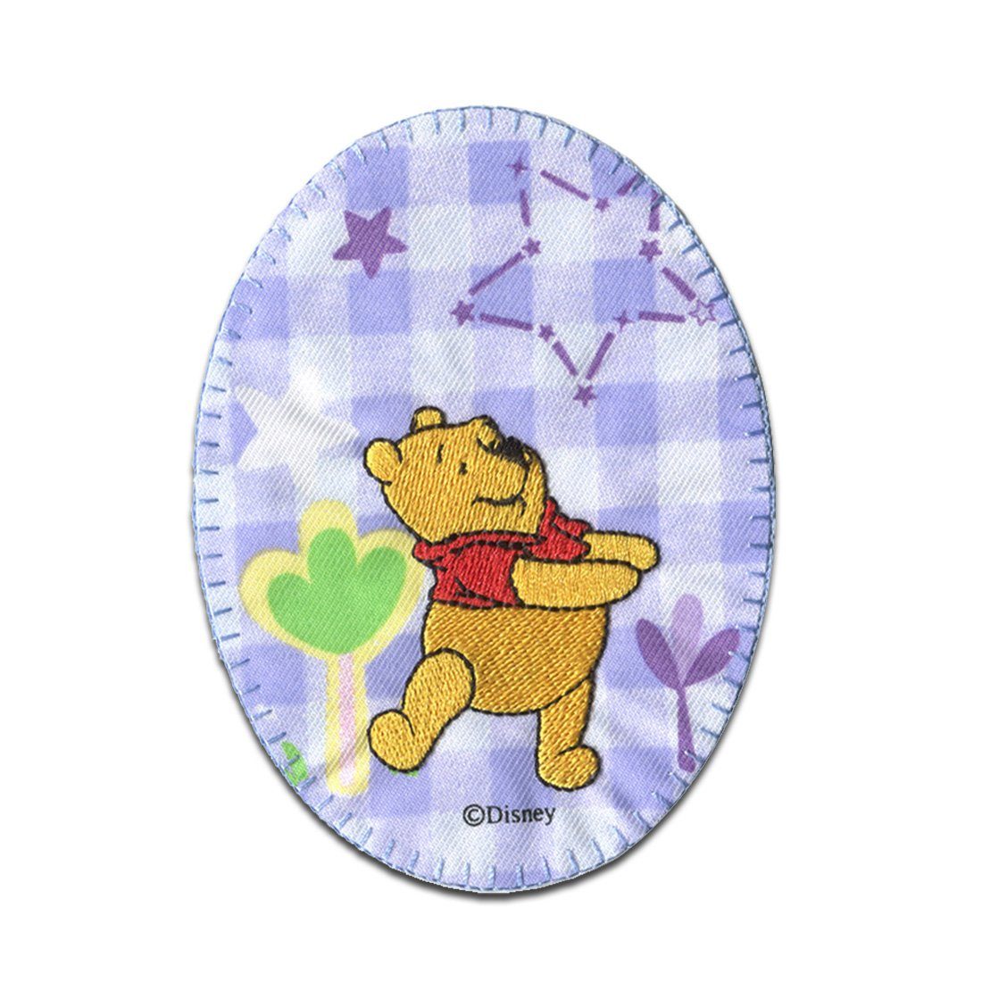 Disney Aufnäher Bügelbild, Aufbügler, Applikationen, Patches, Flicken, zum aufbügeln, Polyester, Winnie Pooh Stern - Größe: 10,7 x 8 cm
