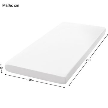 Komfortschaummatratze 7 Zonen, Härtegrad 3, SOFTWEARY, 16 cm hoch, (120x200 cm), waschbarer Bezug