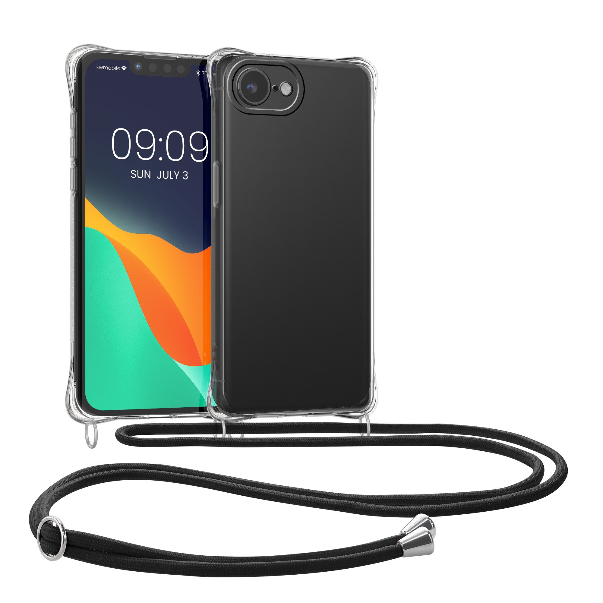 kwmobile Handyhülle Necklace Case für Apple iPhone 17e / iPhone 16e, Hülle Silikon mit Handykette - Band Handyhülle