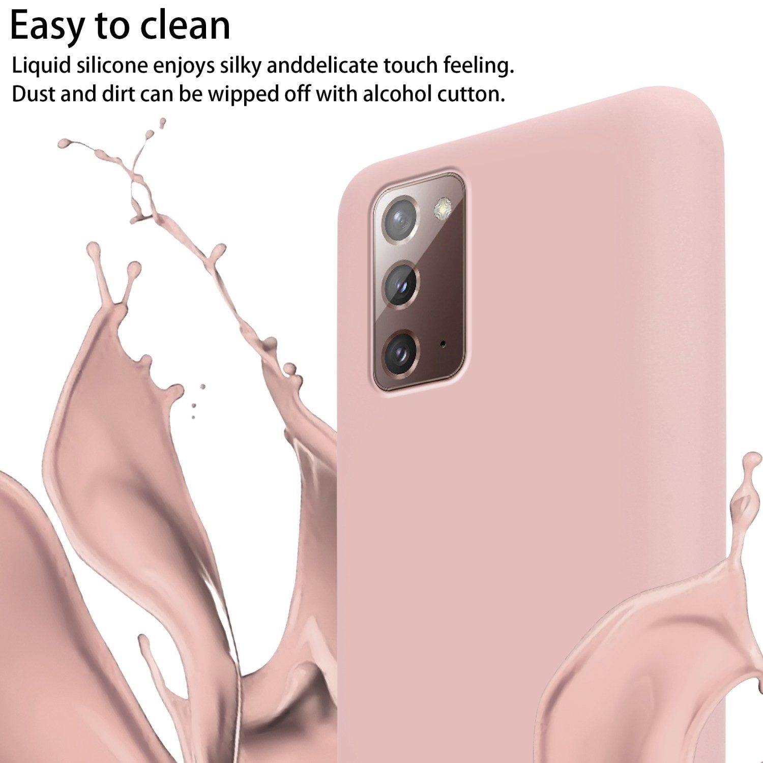 Cadorabo Handyhülle für Samsung Galaxy NOTE 20 Kette Samsung Galaxy NOTE 20, TPU Silikon Handy Schutzhülle - Hülle - Liquid Style - mit Handykette
