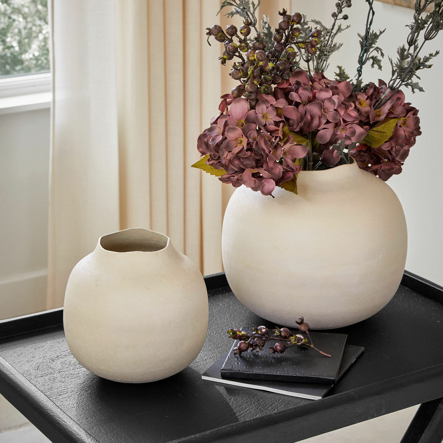 Mirabeau Tischvase Vase 2er Set Fleurons beige