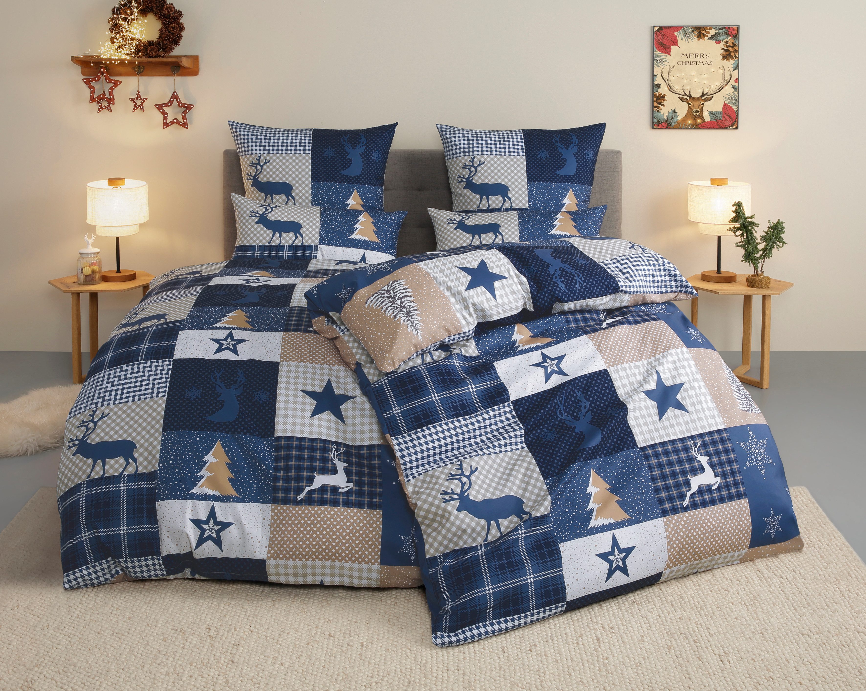 OTTO home Bettwäsche Nicholas, Microfaser, 2 teilig, Weihnachtsbettwäsche, Winter, in 3 Qualitäten verfügbar
