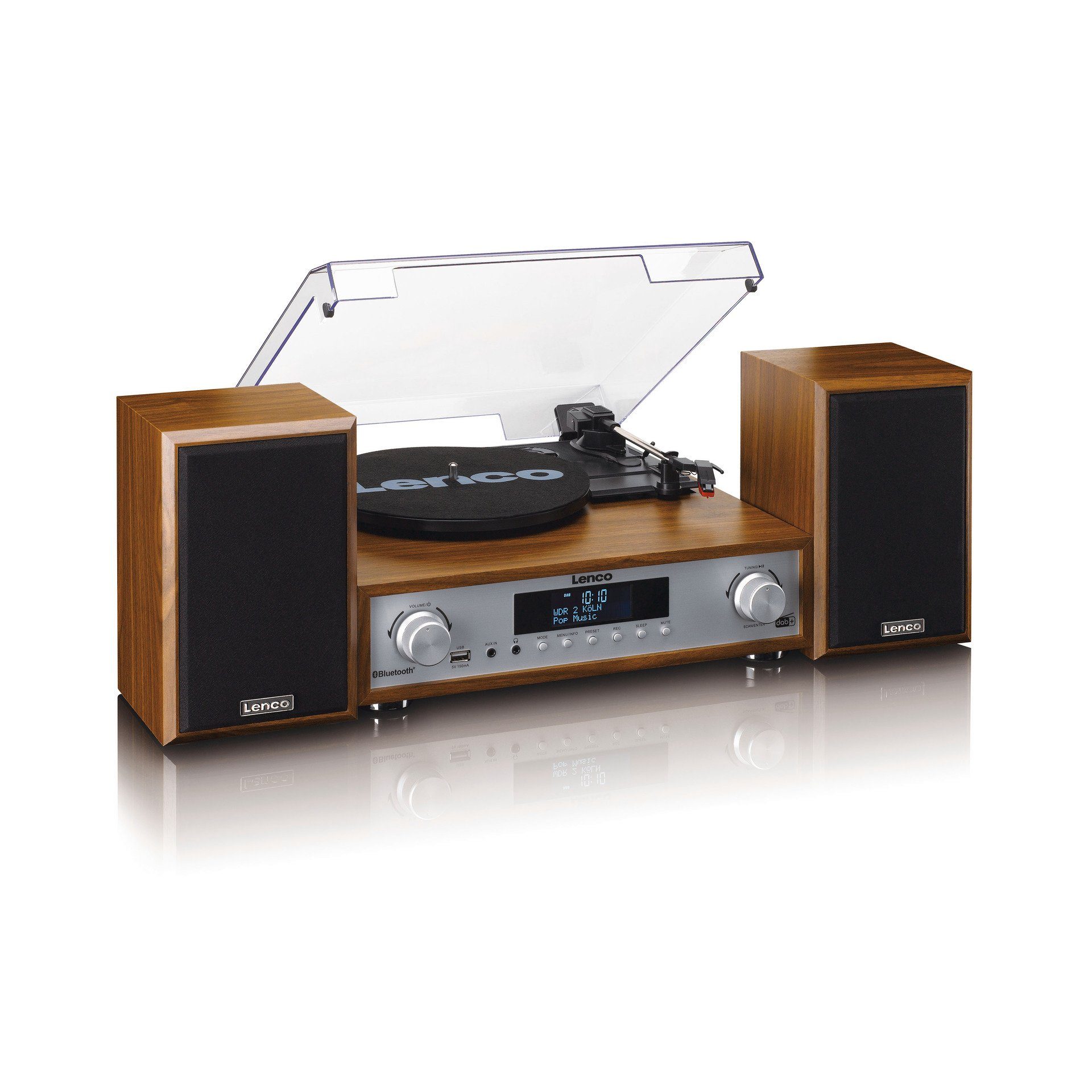 MC-160WD Hifi-Set DAB+, FM-Radio, Plattenspieler und Bluetooth Radioplattenspieler