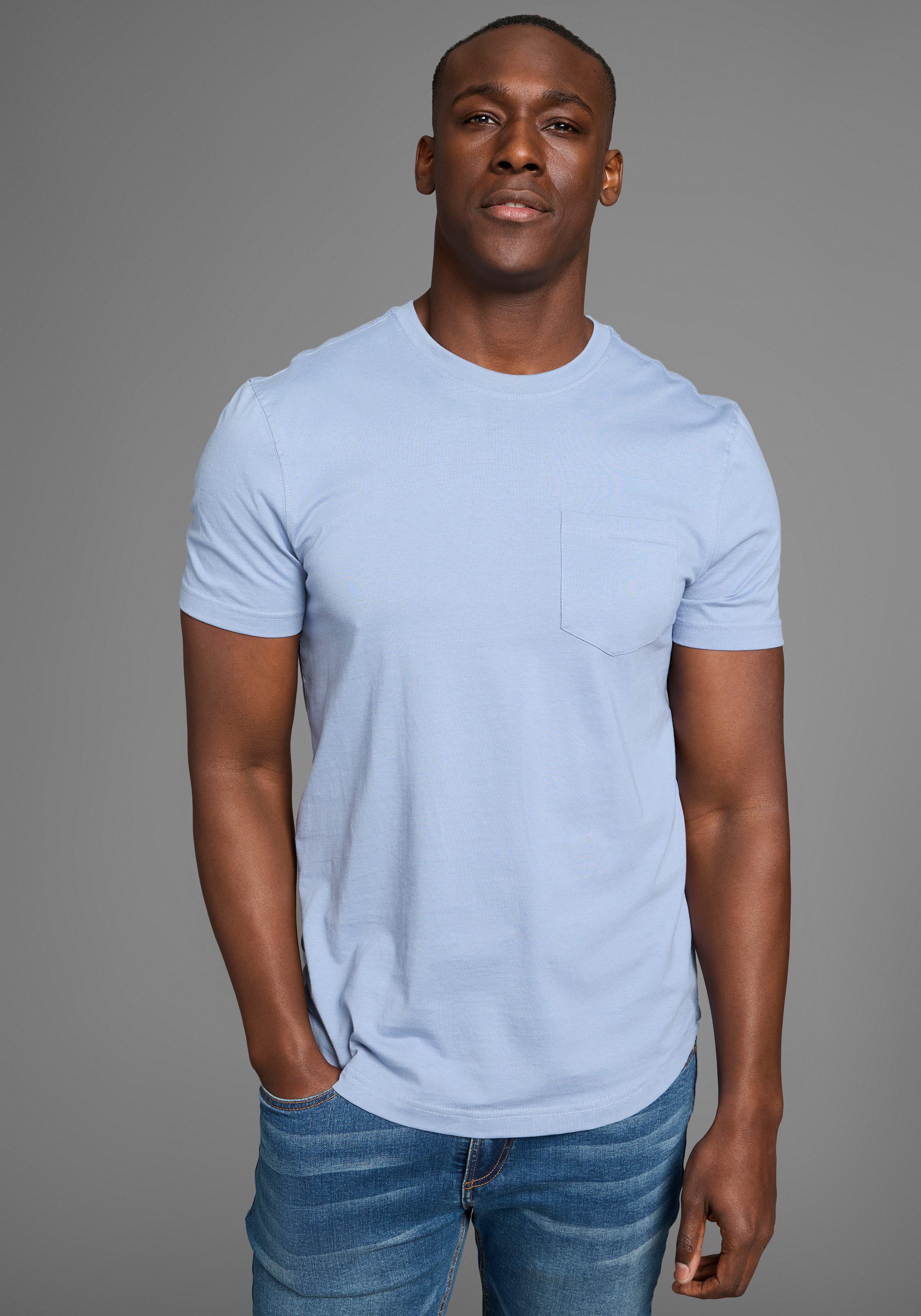 Bruno Banani Longshirt mit abgerundetem Saum günstig online kaufen