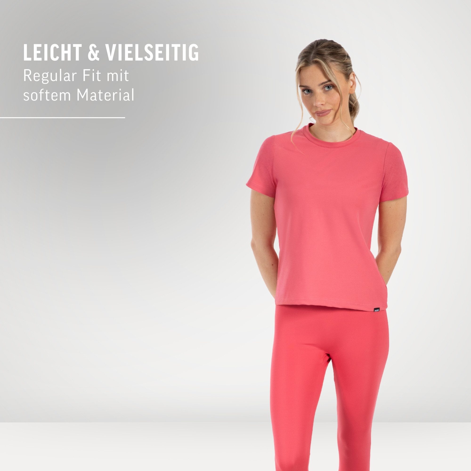 Smilodox T-Shirt Aurica, Sportshirt Basic mit 3D Rubber Print, Regular Fit, Alltag Einfarbig Leichtes Material Gym Alltag Training Komfort