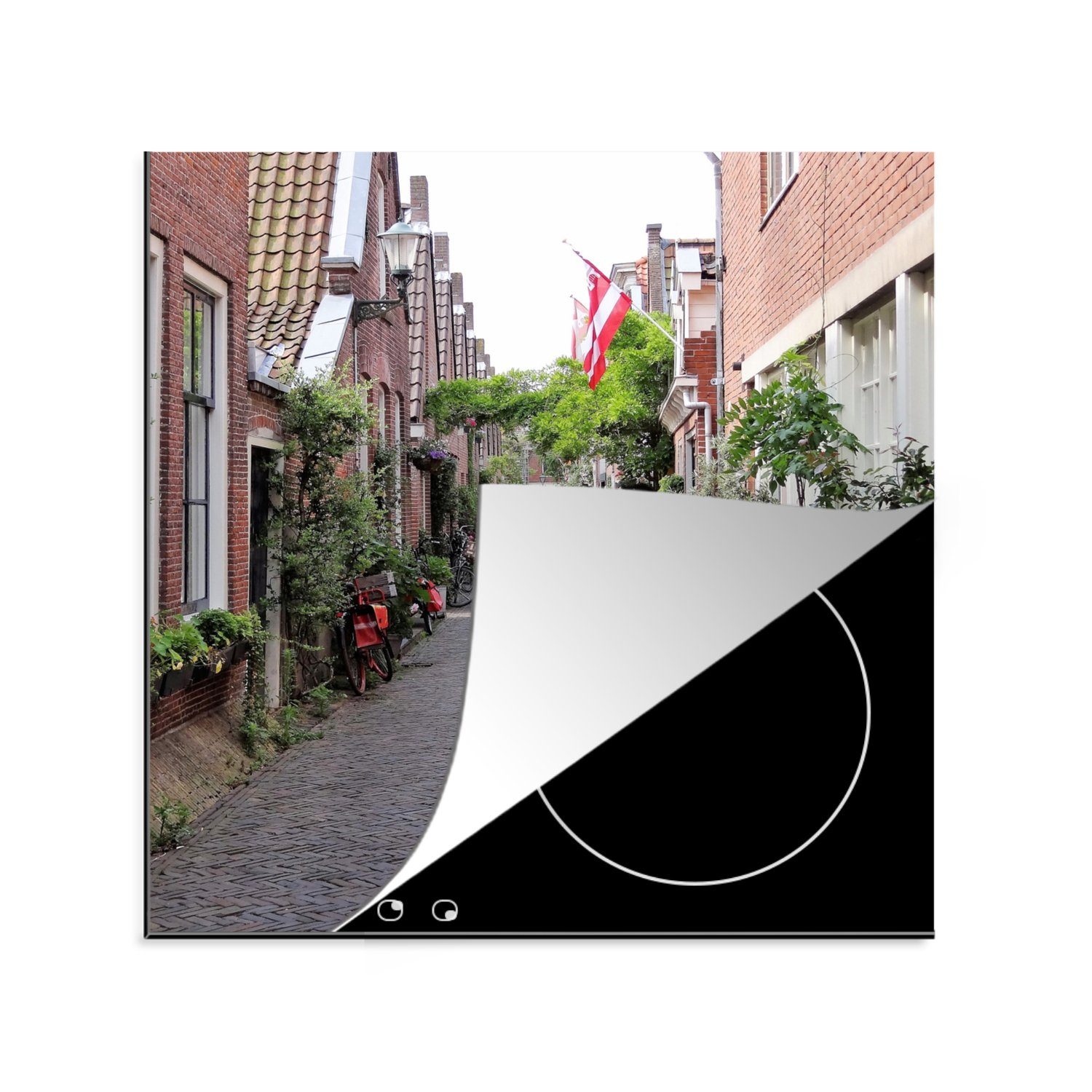 Flagge Vinyl, cm, Straße, küche für - (1 78x78 MuchoWow Alkmaar Ceranfeldabdeckung, Arbeitsplatte tlg), - Herdblende-/Abdeckplatte