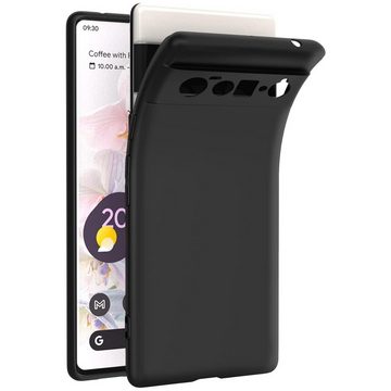 CoolGadget Handyhülle Schwarz als 2in1 Schutz Cover Set für das Google Pixel 6 6,4 Zoll, 2x 9H Glas Display Schutz Folie + 1x TPU Case Hülle für Pixel 6