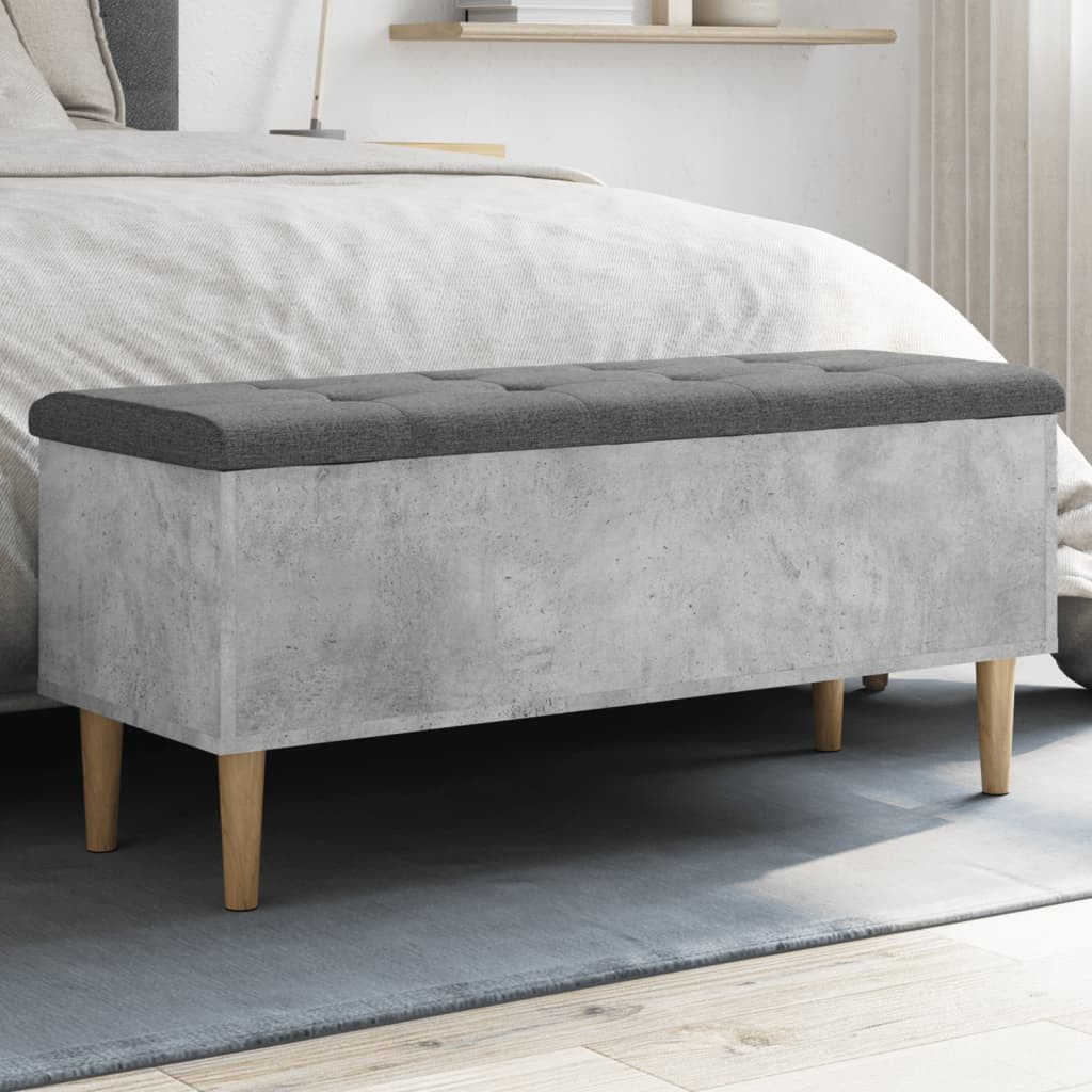 vidaXL Truhenbank vidaXL Sitzbank mit Stauraum Betongrau 102x42x46 cm Holzwerkstoff