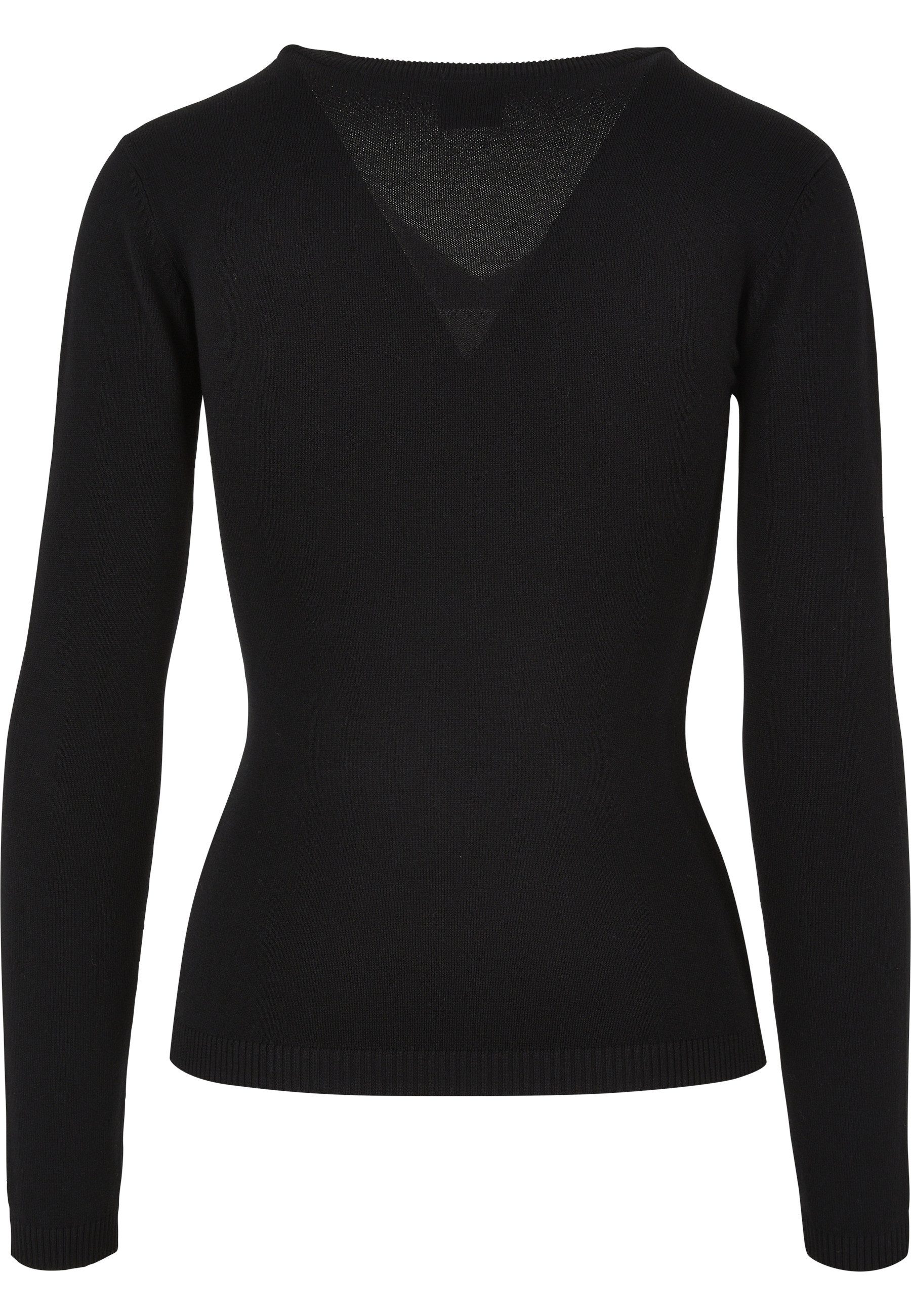 URBAN CLASSICS Sweatshirt Urban Classics Damen Ladies Knitted V-Neck Sweate günstig online kaufen