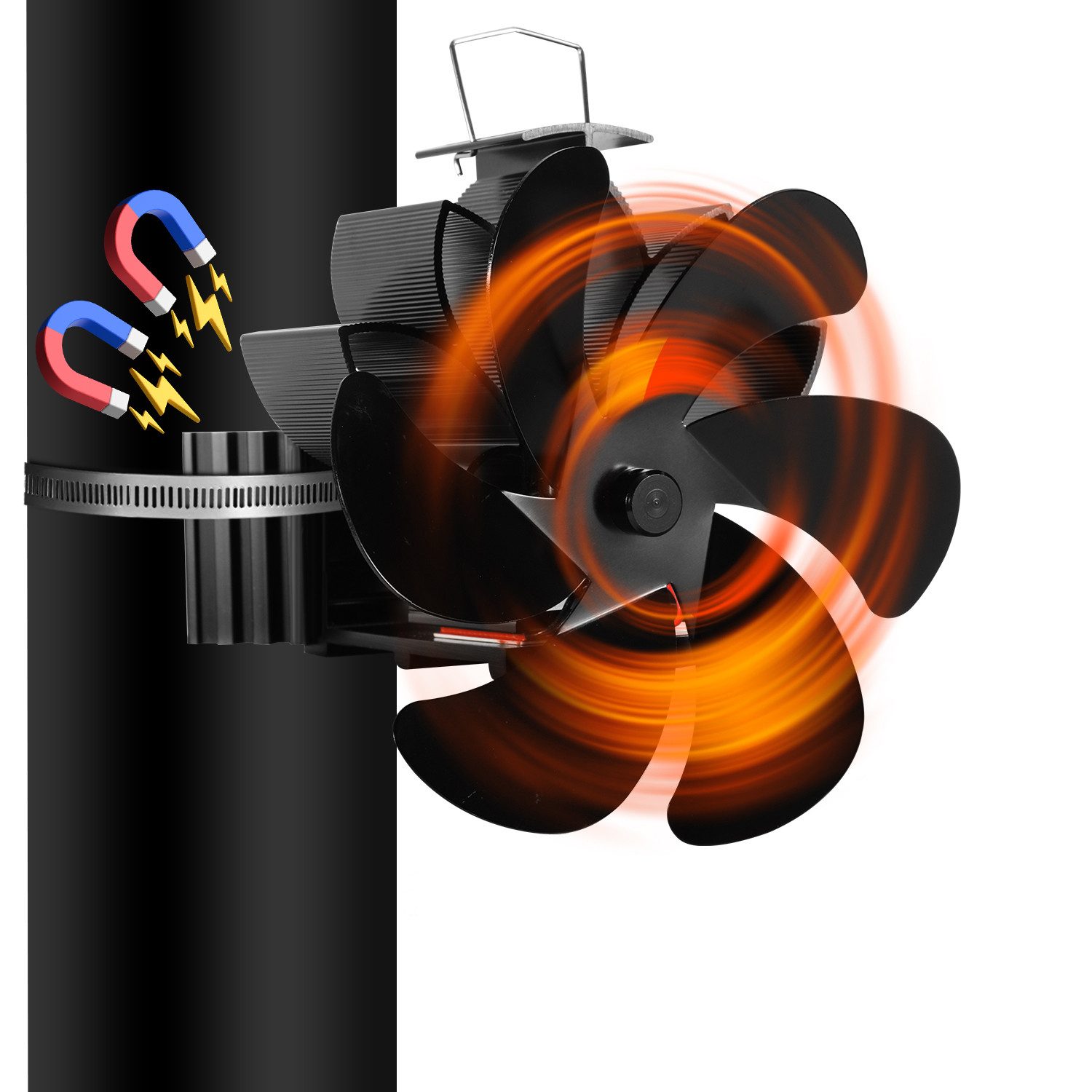 Clanmacy Kaminventilator 6 Blatt Kaminofen Ventilator Kaminventilator Ofenv günstig online kaufen