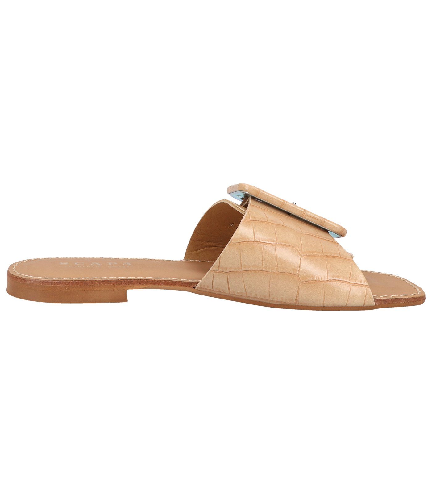 Scapa Lederimitat Beige Pantoletten Pantolette