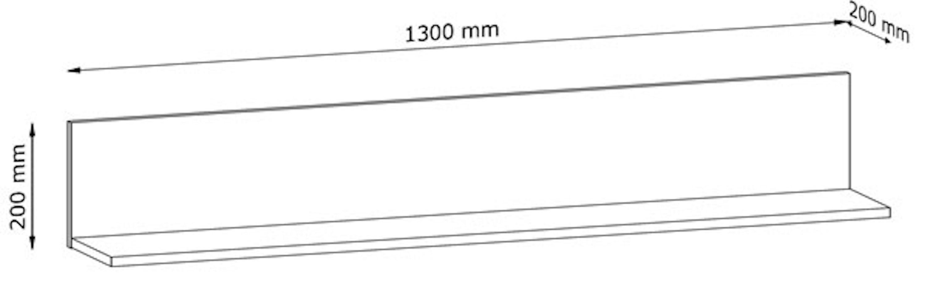 Feldmann-Wohnen Wandregal Montana, 1-tlg., 130cm eiche lefkas grifflos