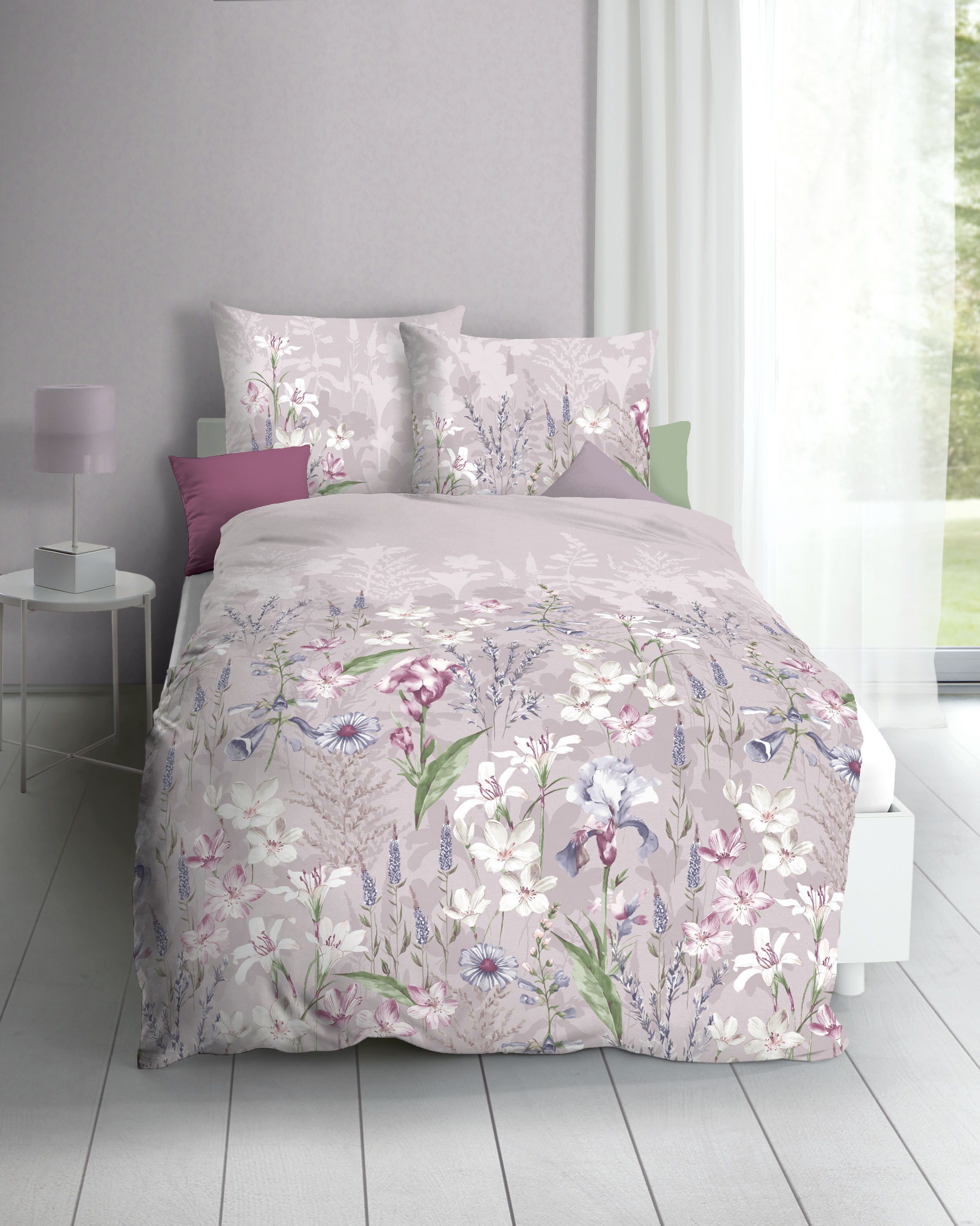 Kaeppel Bettwäsche Lily, Feinbiber, 2 teilig, Mit Blumenmuster günstig online kaufen