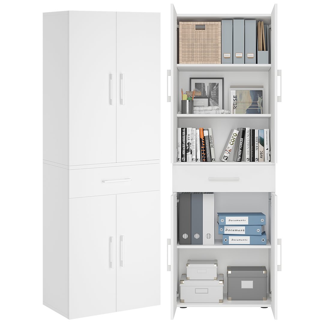 Bellamio Mehrzweckschrank Apol (Weiß) Aktenschrank mit 6 Fächern, inkl. 1 S günstig online kaufen