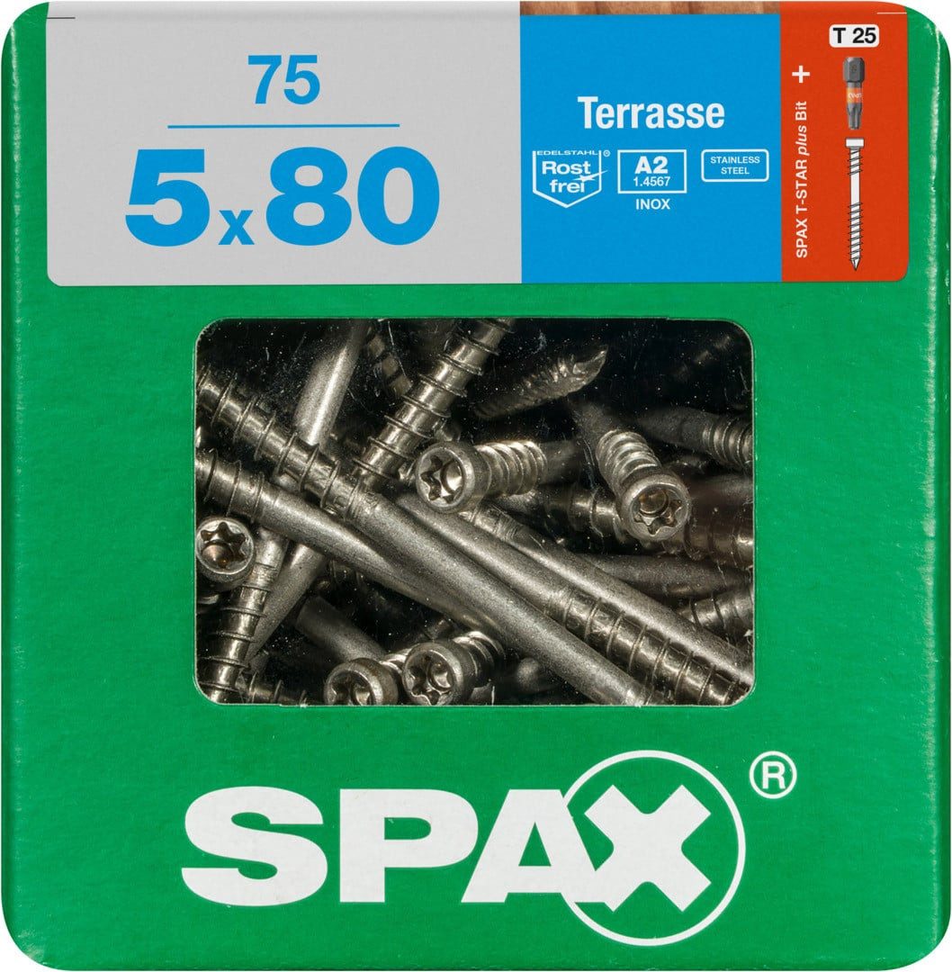SPAX Terrassenschraube Spax Terrassenschrauben 5.0 x 80 mm TX 25 - 75