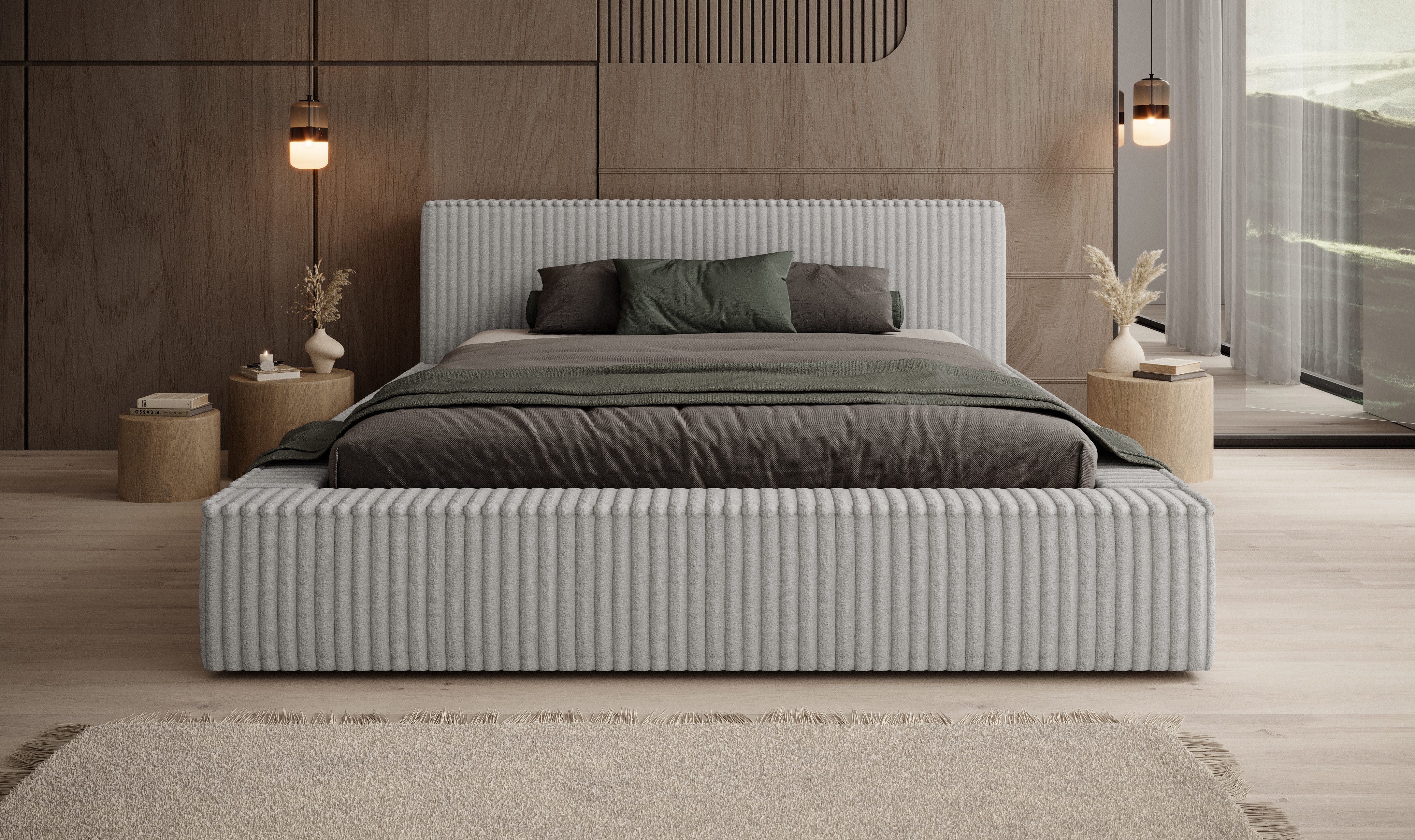 Goldstoff Polsterbett Veloria mit Bettkasten und günstig online kaufen