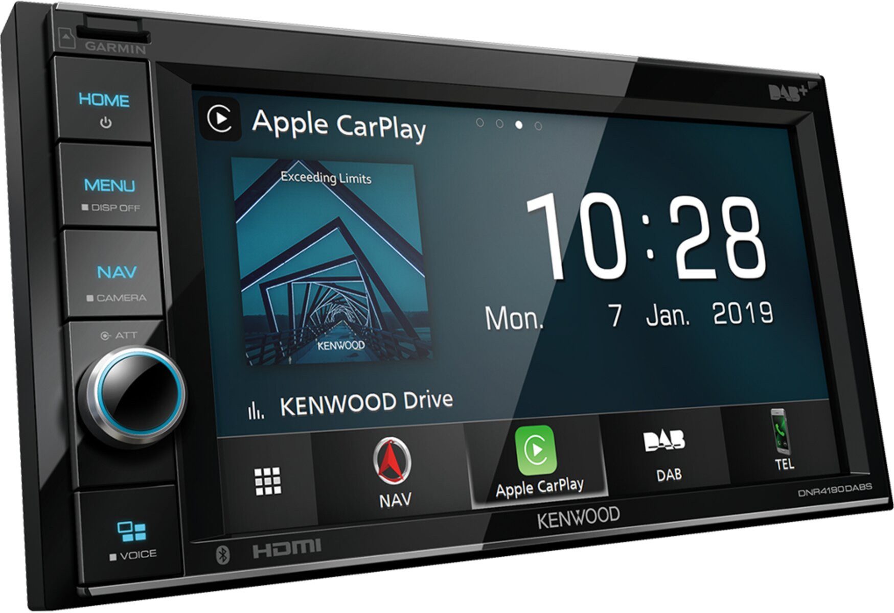 KENWOOD DNR4190DABS 2-DIN NAVDAB+ Bluetooth Apple CarPlay Autoradio Autoradio (RDS, AM/FM Radio, Animiertes Display, Bluetooth, DAB+, Eingebauter Equalizer, Freisprecheinrichtung, Touchscreen, AUX Eingang, 2 DIN)