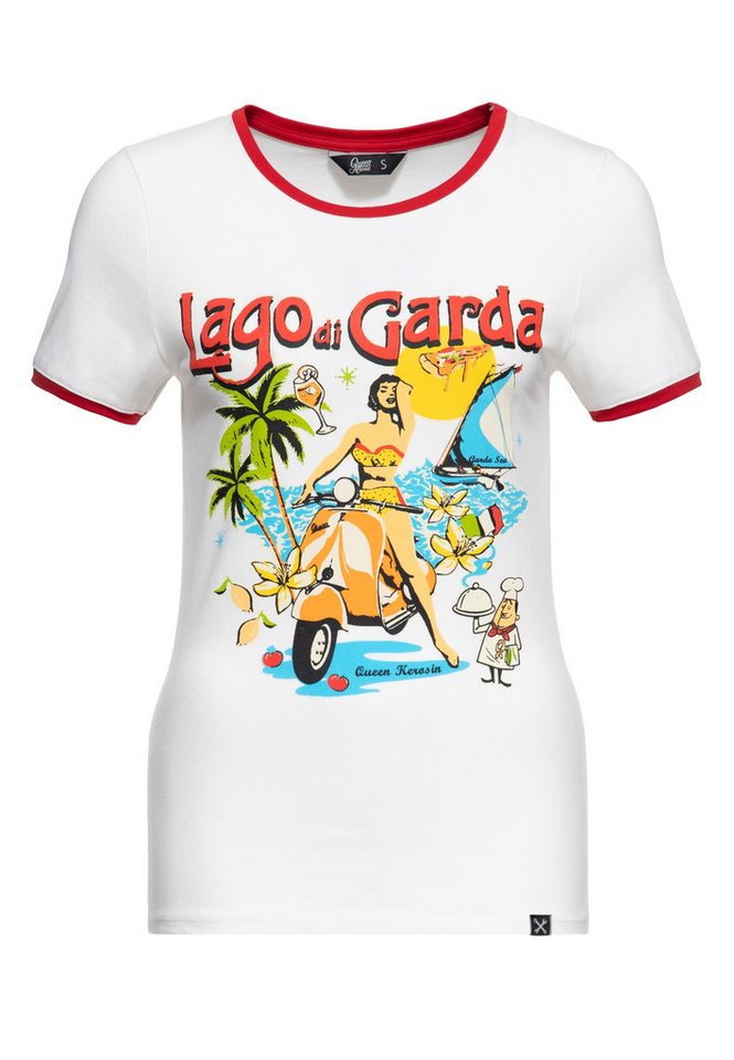 QueenKerosin Print-Shirt Lago di Garda (1-tlg) mit Gardasee-Artwork