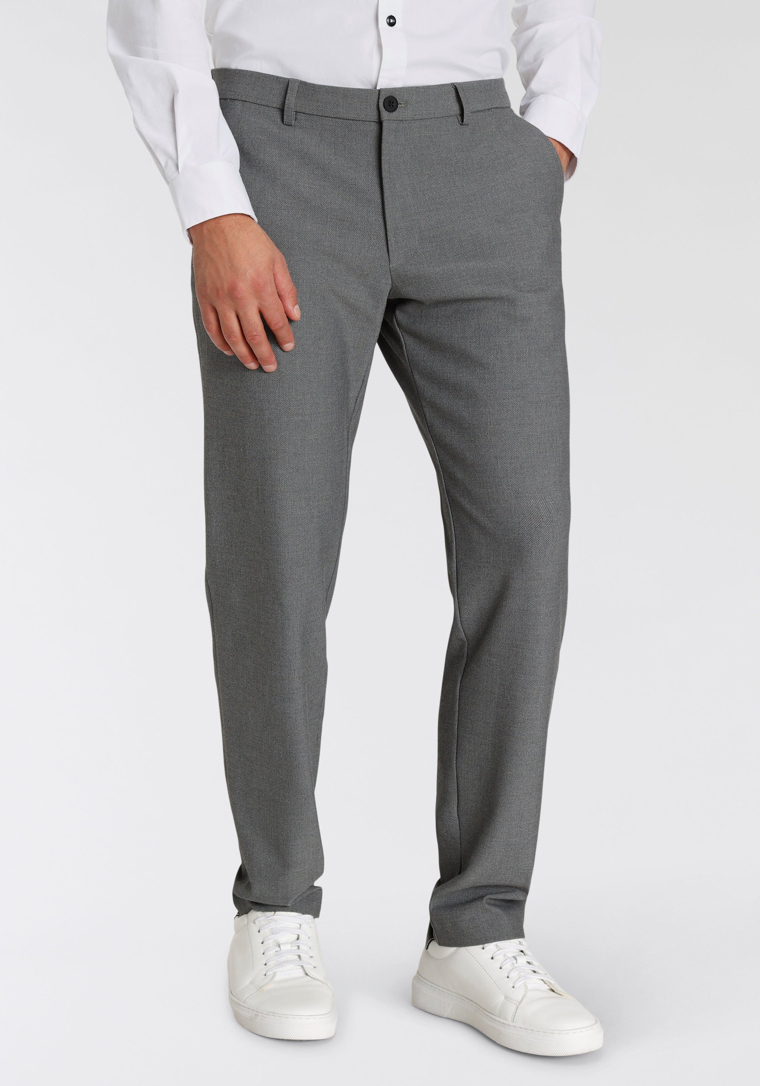 Chinohose In Wolloptik mit Elastischen Bund