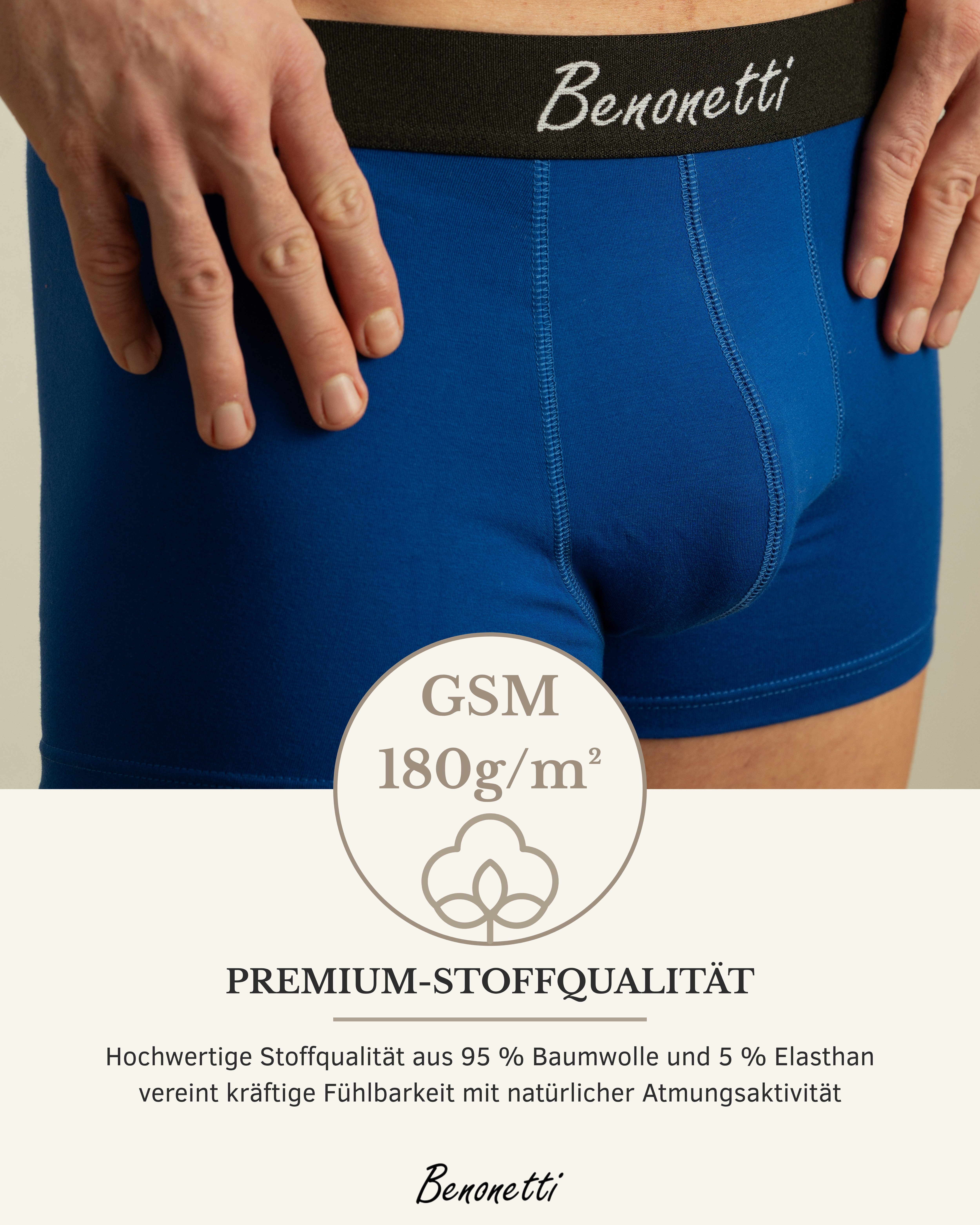 Benonetti Boxershorts 6er Pack aus Baumwolle mit hoher Tragekomfort Mit Komfortbund und Logo, ohne kratzenden Zettel – Bild 2 von 5