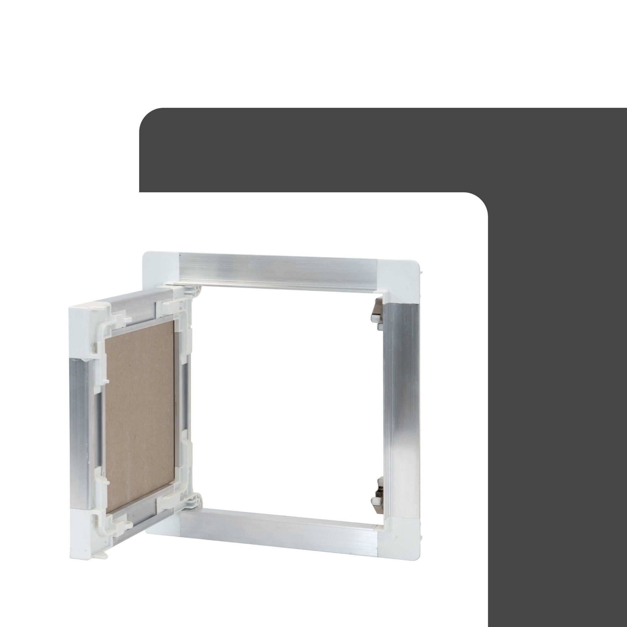 PROTEKTOR Revisionsklappe Revisionstür (20 × 20 cm, silber, 1-St), mit 12 mm Gipskartonplatte, Schnappverschluss