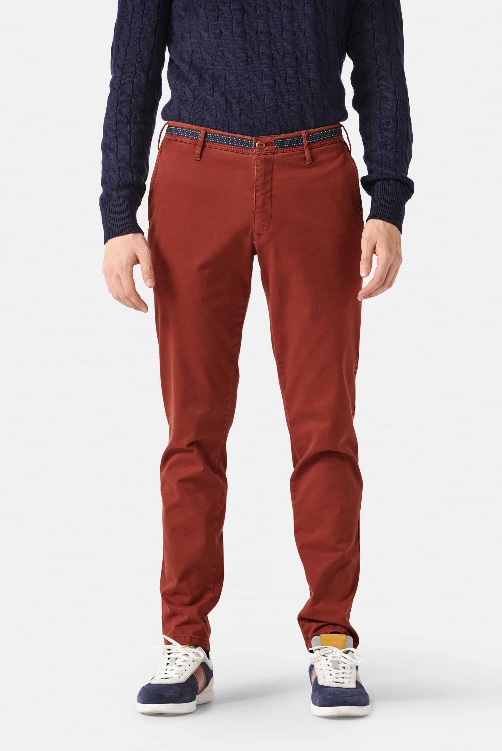 MMX Chinohose AUS (1-tlg) mit farbigem Ripsband