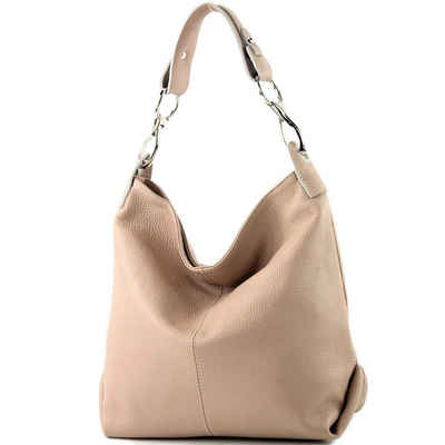 modamoda de Schultertasche T168v8, Echtleder Handmade in Italy