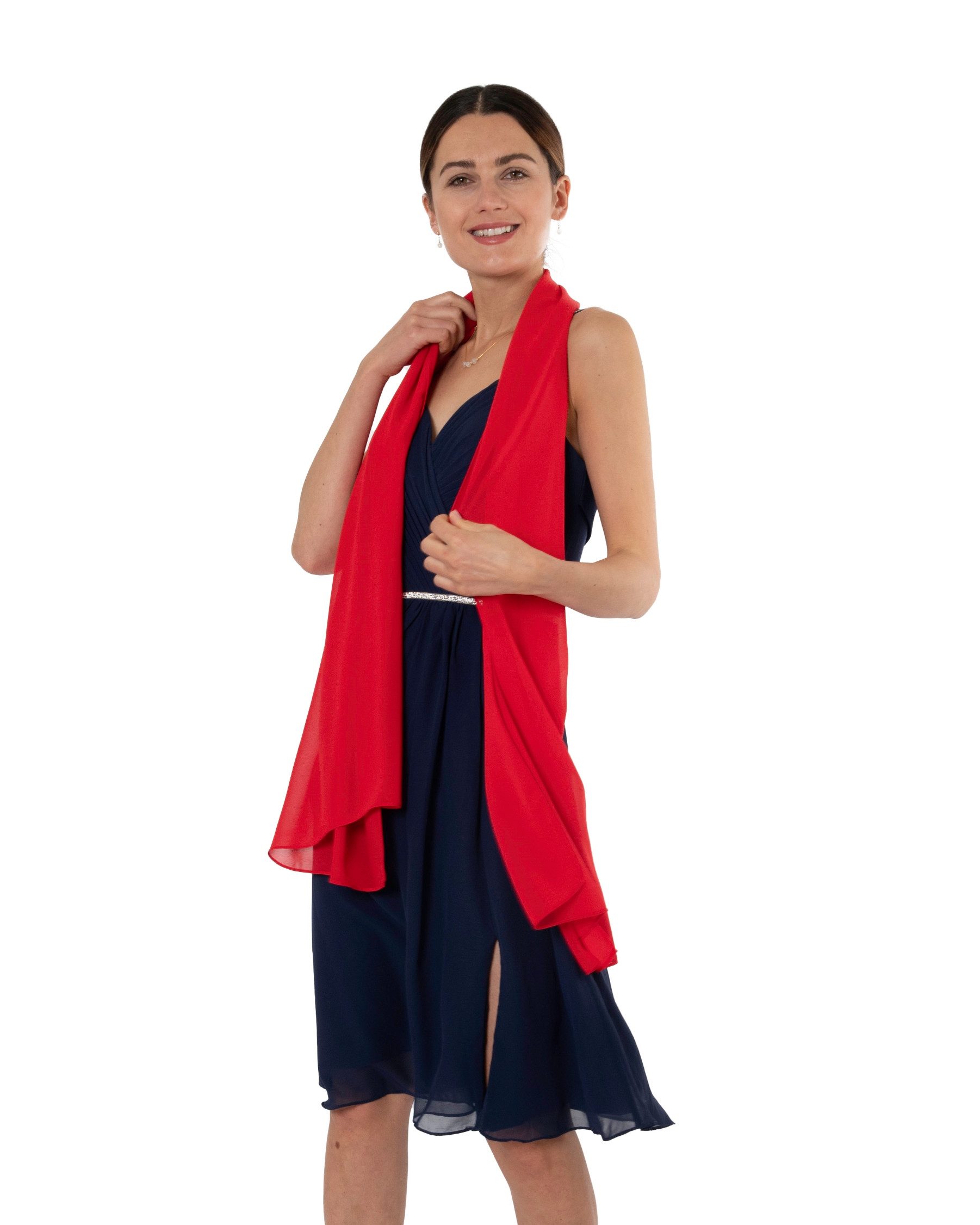 MayTree Modeschal Chiffon Damen Stola Umschlagtuch für Abendkleid, Cocktailkleid, Hijab, (Stück, 1-St)