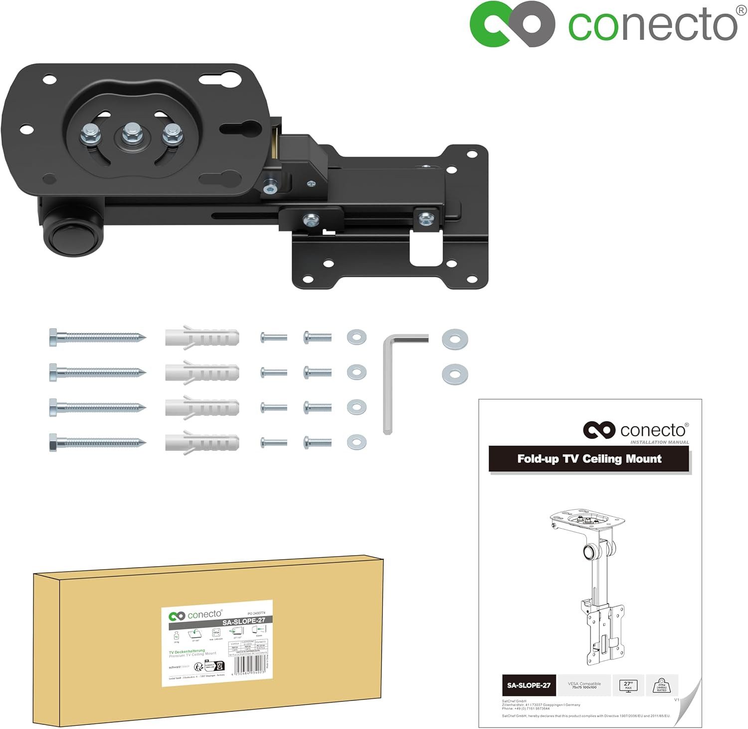 conecto TV-Wandhalterung conecto Deckenhalterung für Fernseher, klappbar, höhenverstellbar, (bis 27 Zoll)