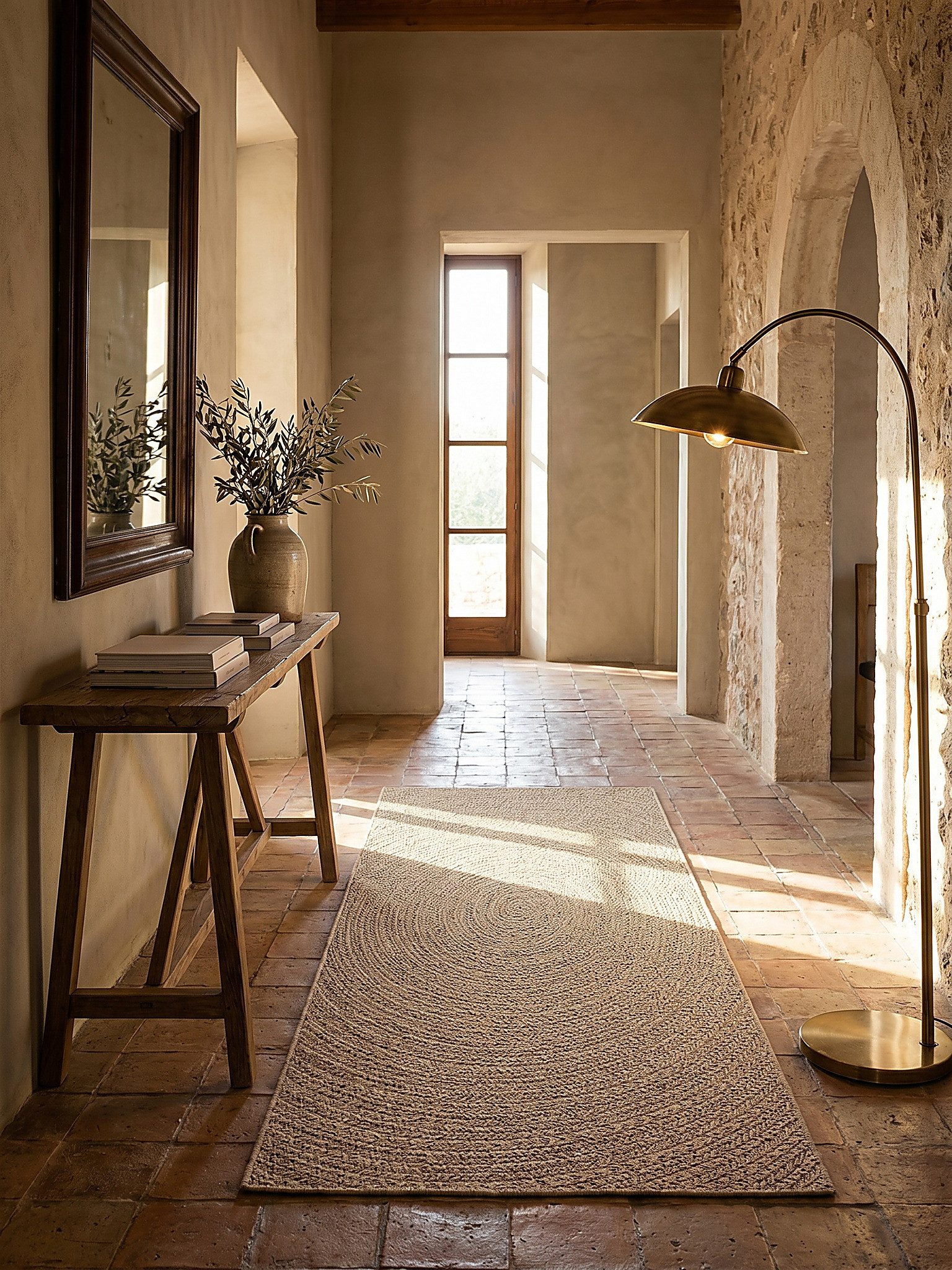 KADIMA DESIGN Teppich CORDEV Teppichläufer Natur 60x90 Berber Polypropylen Wohnraum, Rechteckig, Höhe: 4 mm, Saugroboter-geeignet, Strapazierfähig, Farbecht, Pflegeleicht