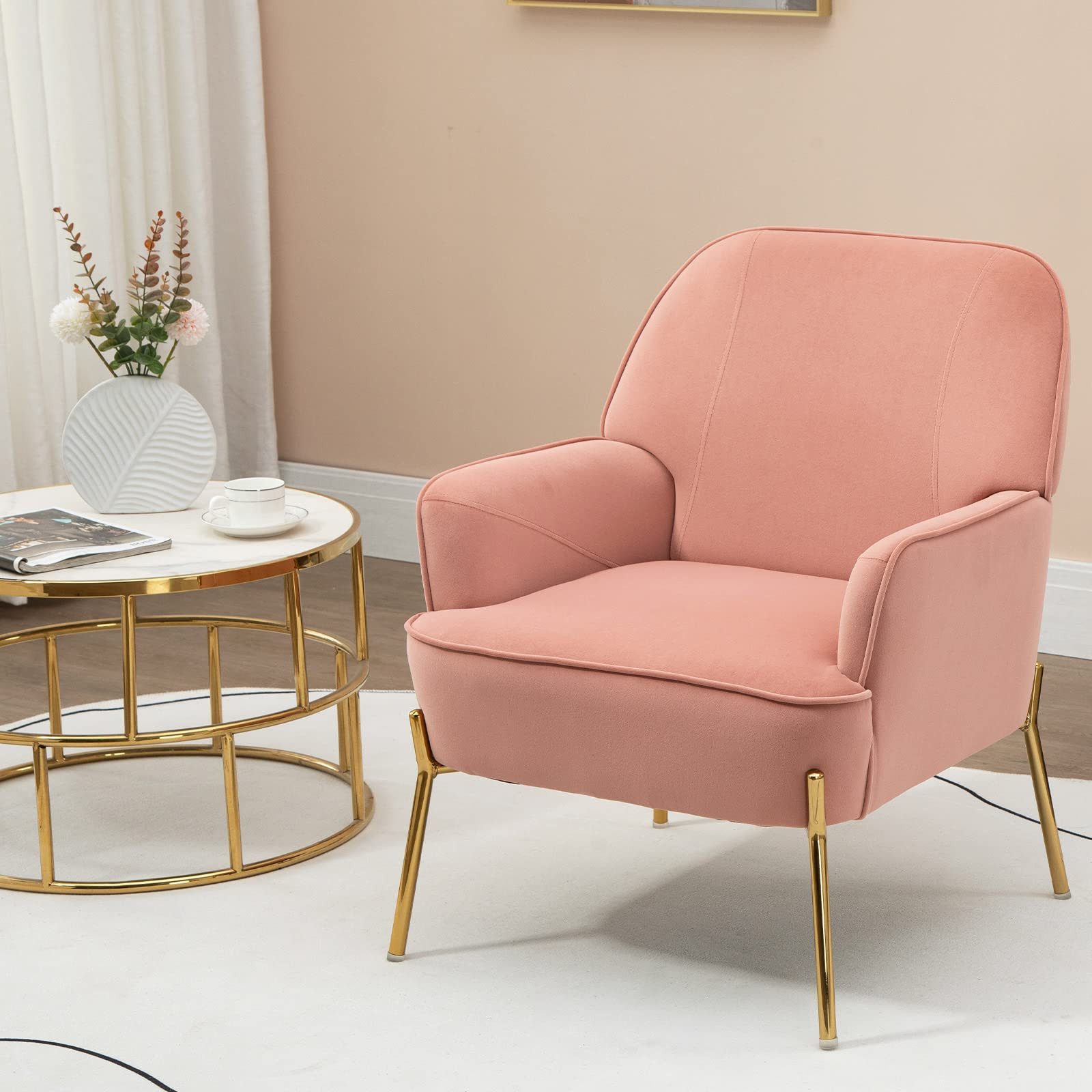 Fiximaster Sessel mit Armlehnen und Knopfheftung, Mid-Century Samtsessel, Polstersessel (1-St), Komfortabler Loungesessel für Wohnzimmer und Schlafzimmer