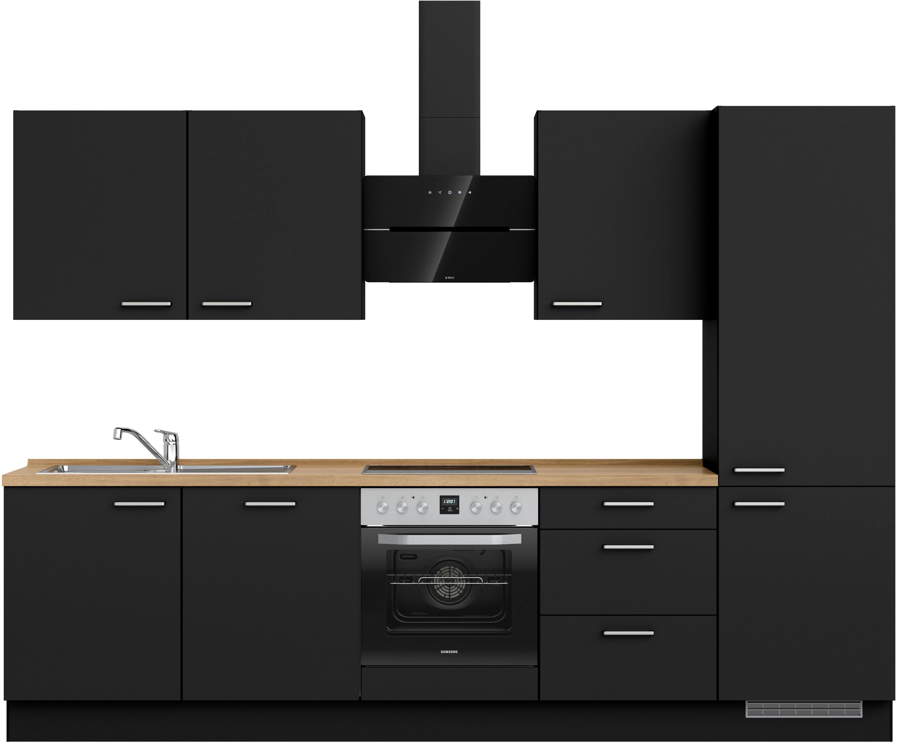 nobilia® Küchenzeile "Touch II", NEU: individuell anpassbar mit gratis Profi-Beratung, vormontiert, Breite 300 cm, Ausrichtung wählbar, wahlw. mit E-Geräten