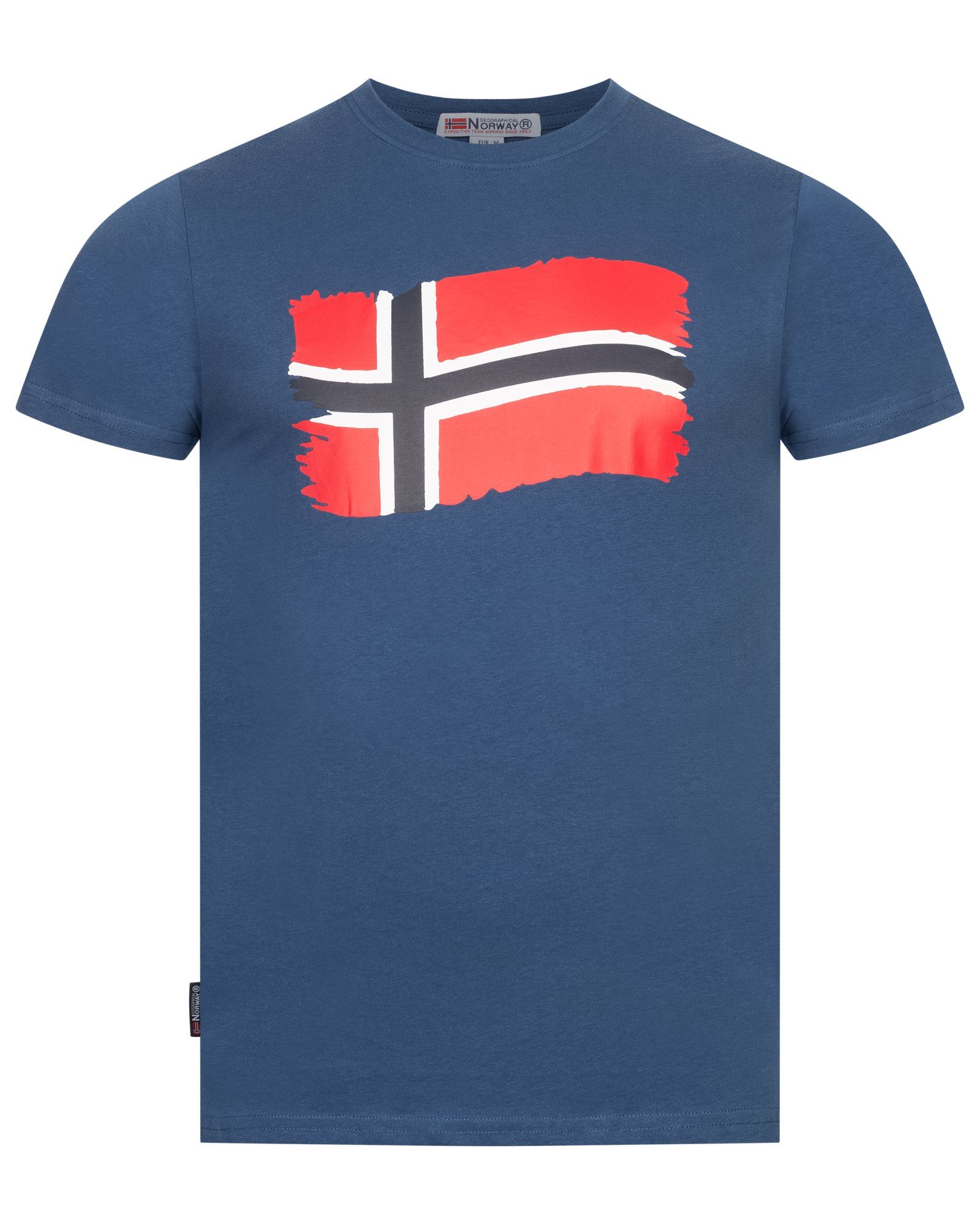 Geographical Norway Kurzarmshirt Geographical Norway T-Shirt Herren Shirt Hemd Sommer Baumwolle Print