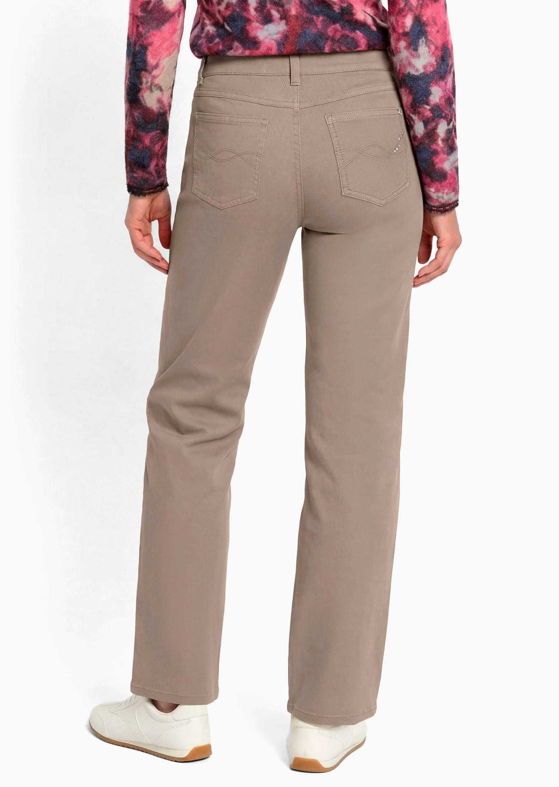 GOLDNER Bequeme Jeans Klassische Denimhose, dezente Waschung Elastische Stoffhose mit Kontrastnähten, Taschen und Knöchellänge