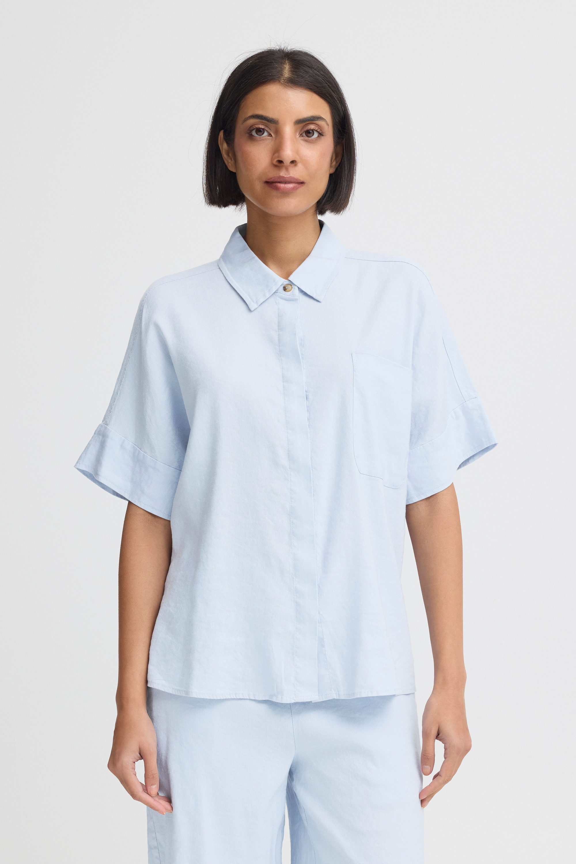 Pulz Jeans Langarmhemd Halblange Ärmel PZLUCA